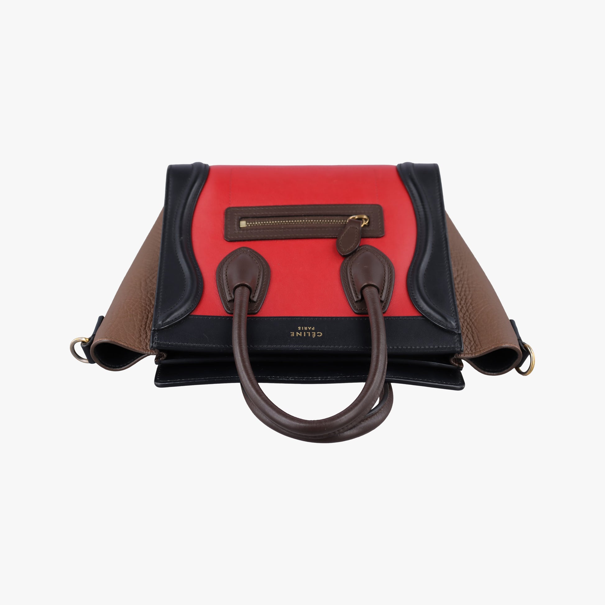 luggage nano shopper Red×Black×Brown leather F-CU-2185ラゲージナノショッパー レッド×ブラック×ブラウン レザー F-CU-2185