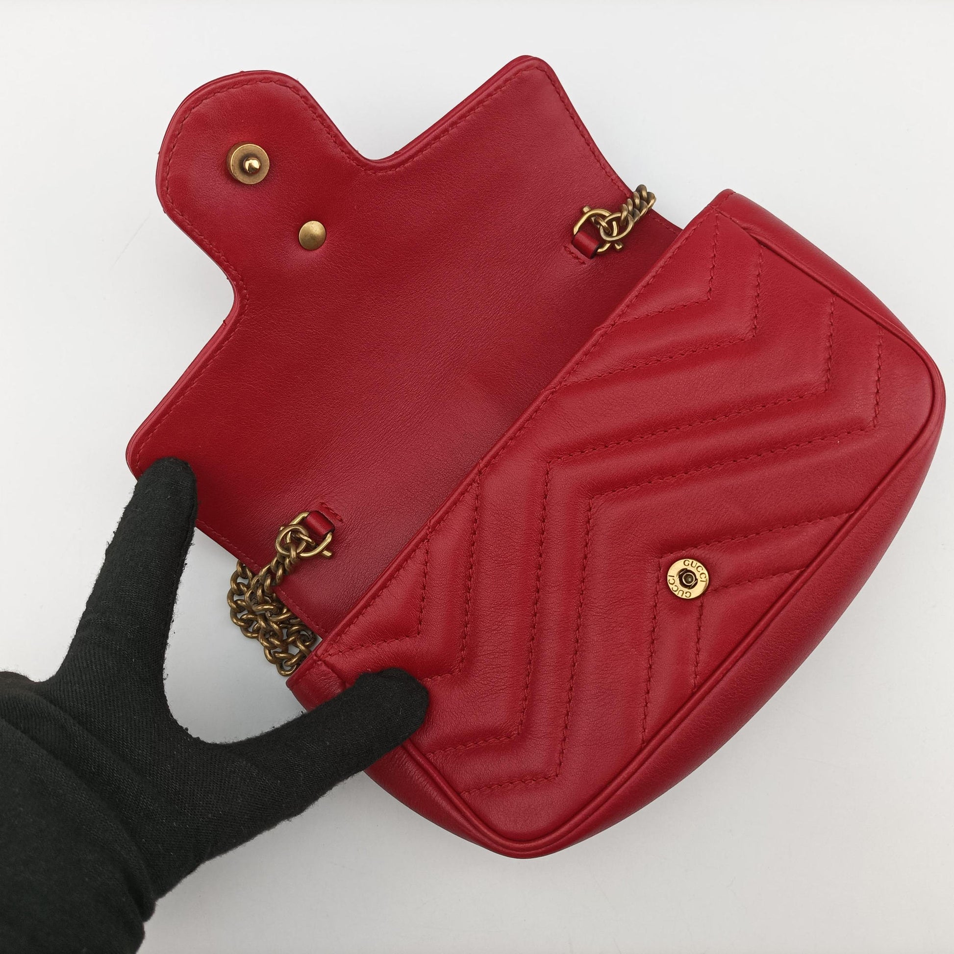 GG Marmont Red Leather 476433 GGマーモント レッド レザー 476433 