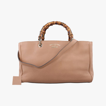 Bamboo Shopper Beige Leather 323660 G017520646バンブーショッパー ベージュ レザー 323660 G017520646