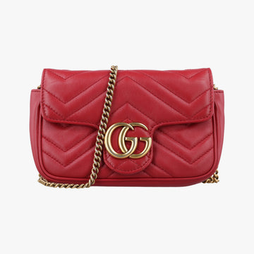 GG Marmont Red Leather 476433 GGマーモント レッド レザー 476433 