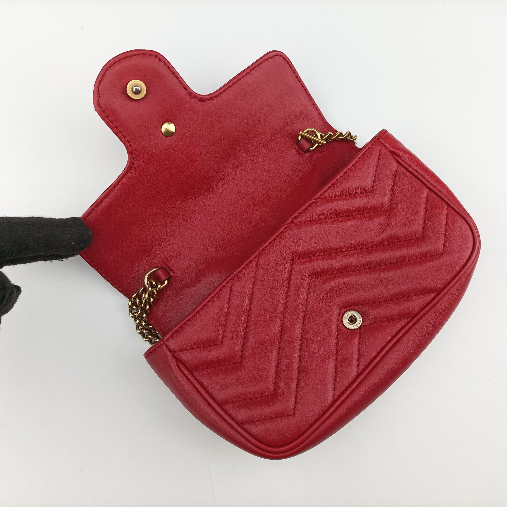 GG Marmont Red Leather 476433 GGマーモント レッド レザー 476433 