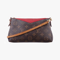 PALLAS Clutch brown×CERISE Monogram Canvas×calf leather M41638 Lot number unknownパラス クラッチ モノグラム/ブラウン×スリーズ モノグラムキャンバス×カーフレザー M41638 製番不明