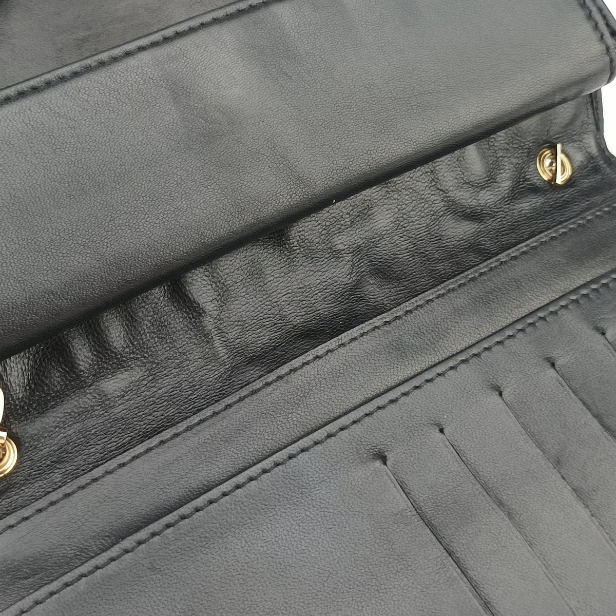 Embossed Logo Black lambskin 8M0219 2401-8M0219-YMY-088エンボス ロゴ ブラック ラムスキン 8M0219 2401-8M0219-YMY-088