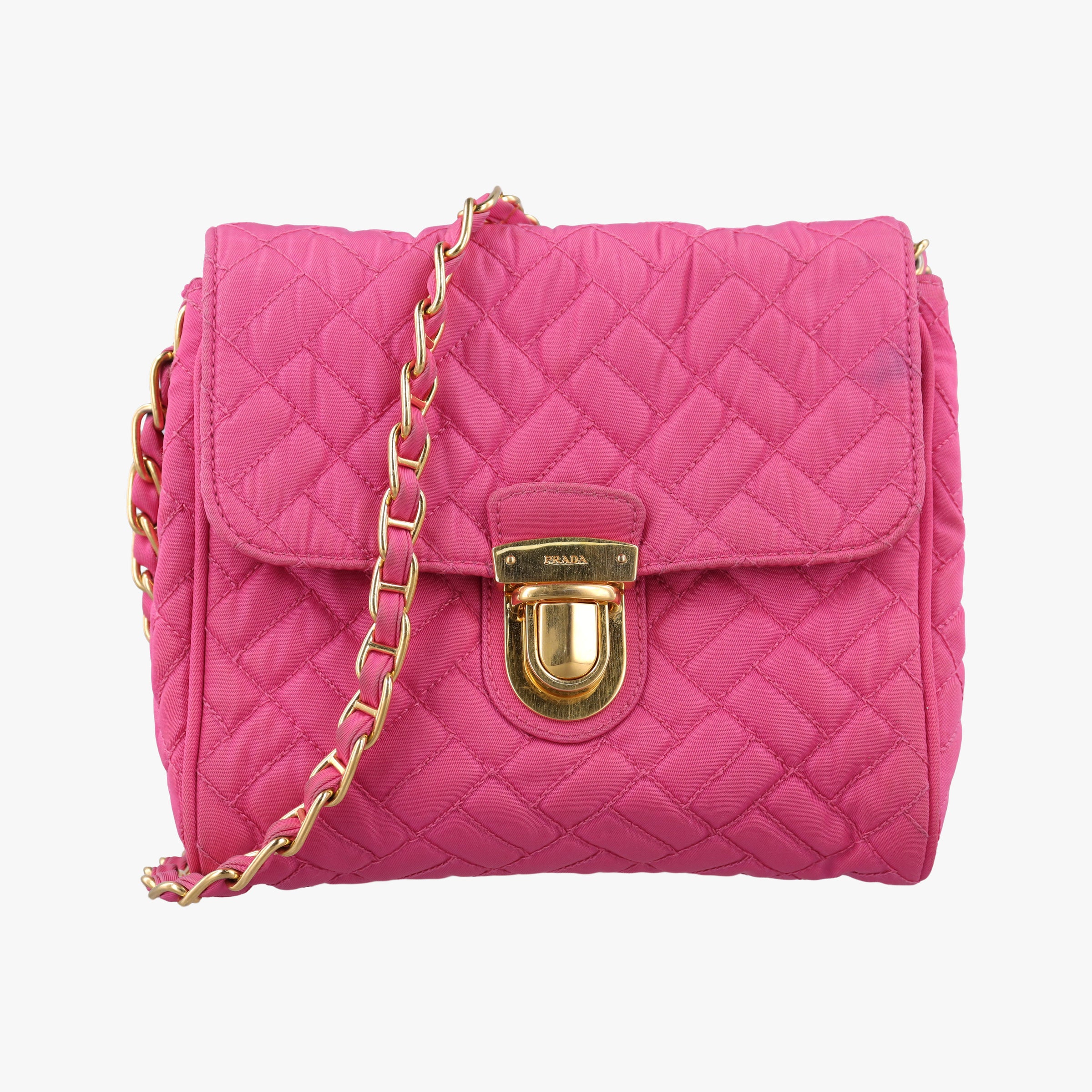 Chain Quilting Flap Rose nylon 197/Bチェーン キルティング フラップ ローズ レッド ナイロン 197/B