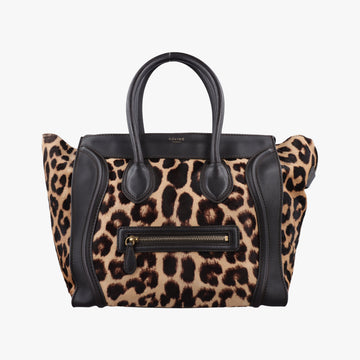 Micro Luggage Leopard Print × Black Ponyhair× Smooth Leather F-PA-0161ラゲージ マイクロ レオパード × ブラック ハラコ × スムースレザー F-PA-0161