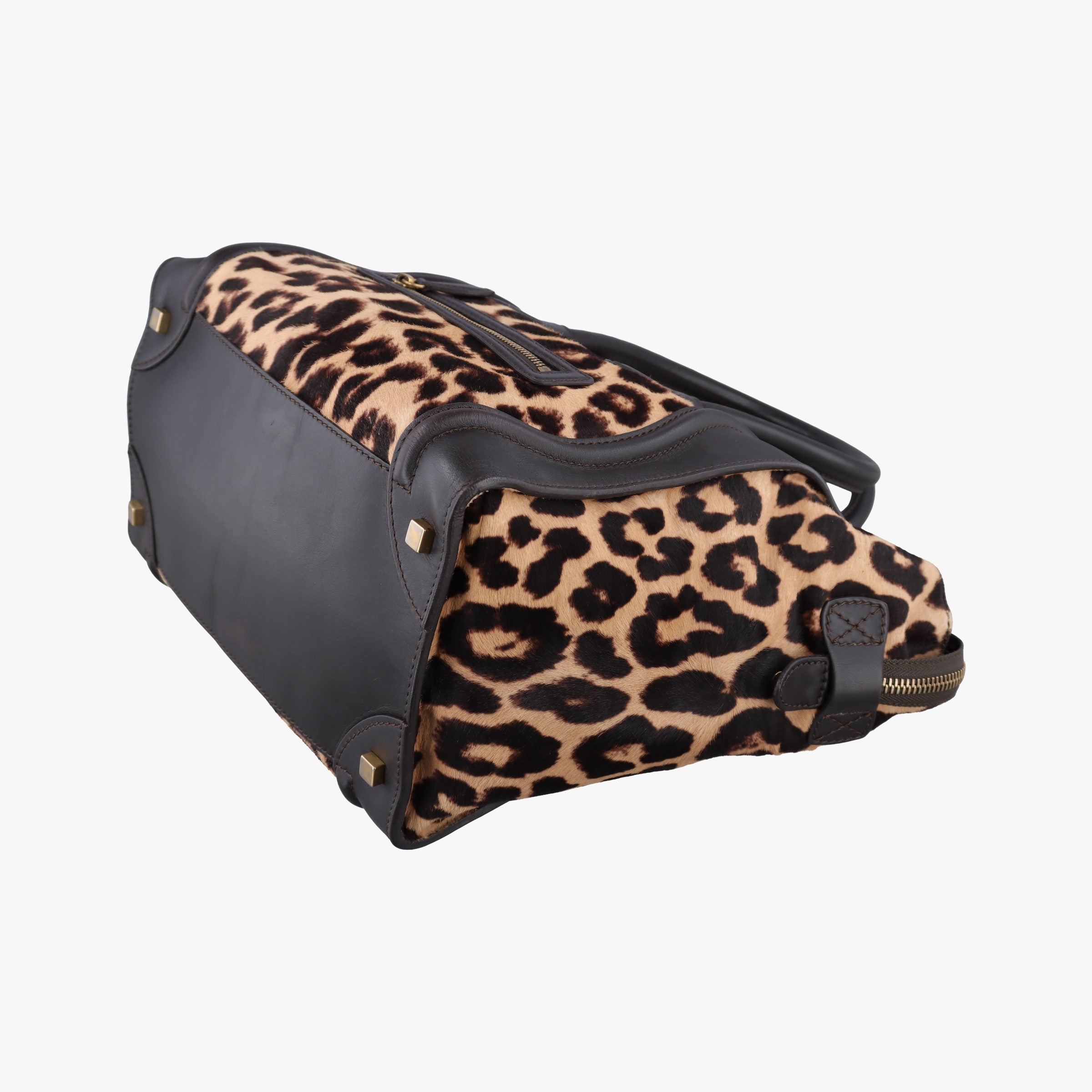 Micro Luggage Leopard Print × Black Ponyhair× Smooth Leather F-PA-0161ラゲージ マイクロ レオパード × ブラック ハラコ × スムースレザー F-PA-0161
