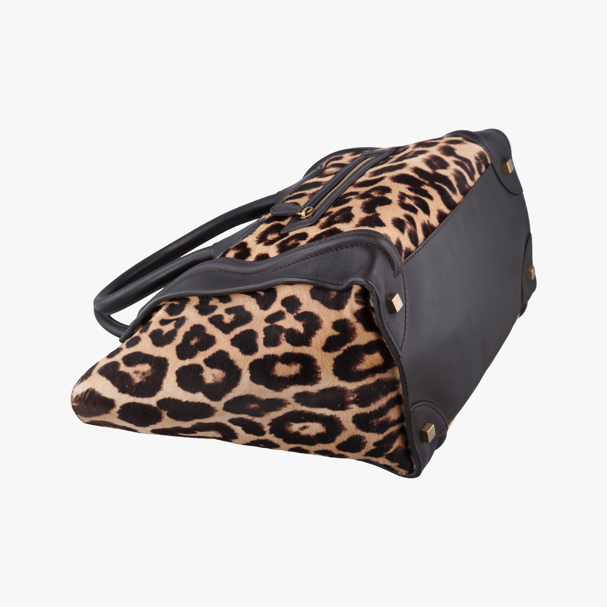 Micro Luggage Leopard Print × Black Ponyhair× Smooth Leather F-PA-0161ラゲージ マイクロ レオパード × ブラック ハラコ × スムースレザー F-PA-0161