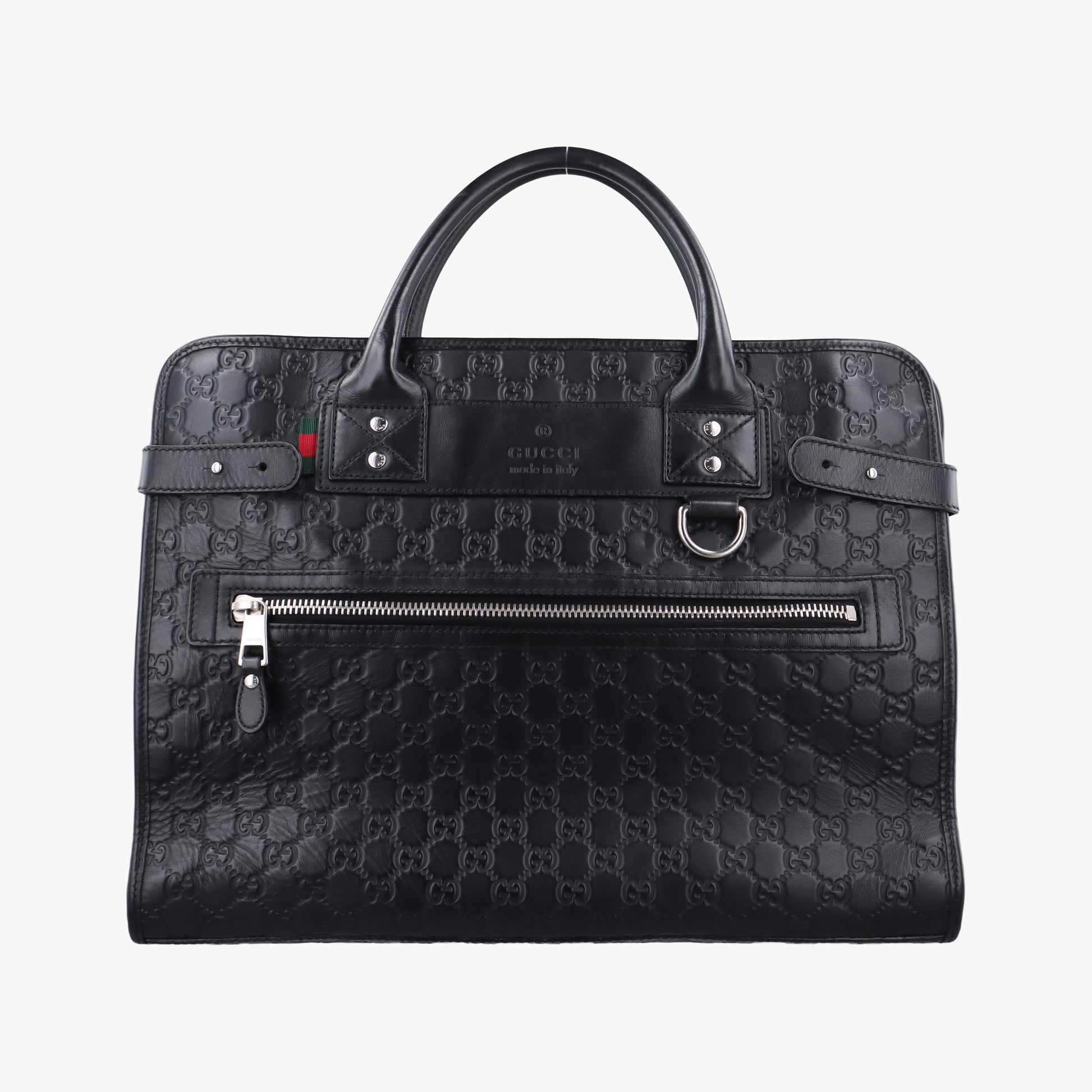 Pre-owned Gucci Guccissima Black Leather 246410 handbag | stylenewstar