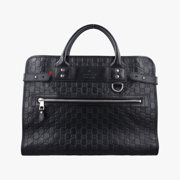 Pre-owned Gucci Guccissima Black Leather 246410 handbag | stylenewstar