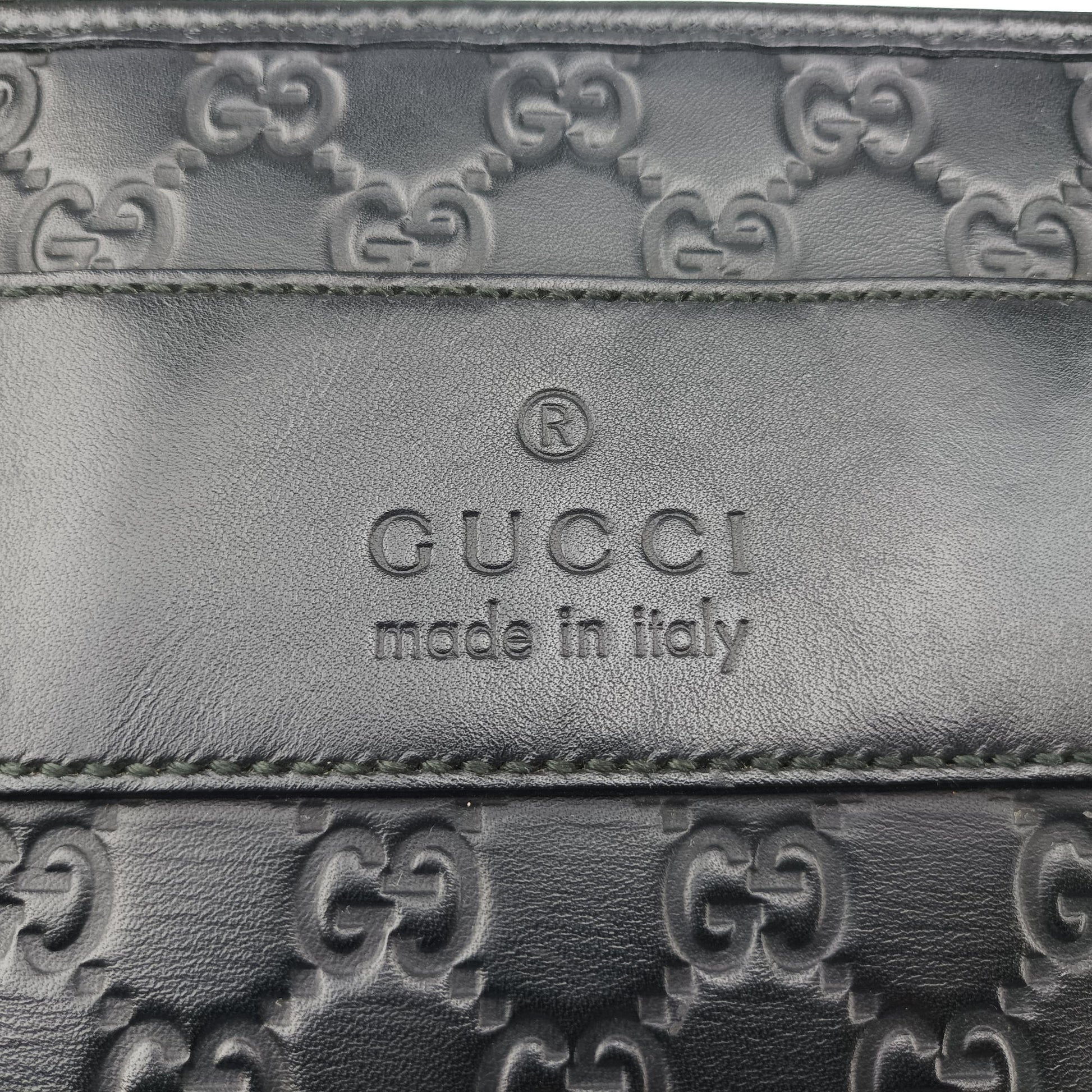 Pre-owned Gucci Guccissima Black Leather 246410 handbag | stylenewstar