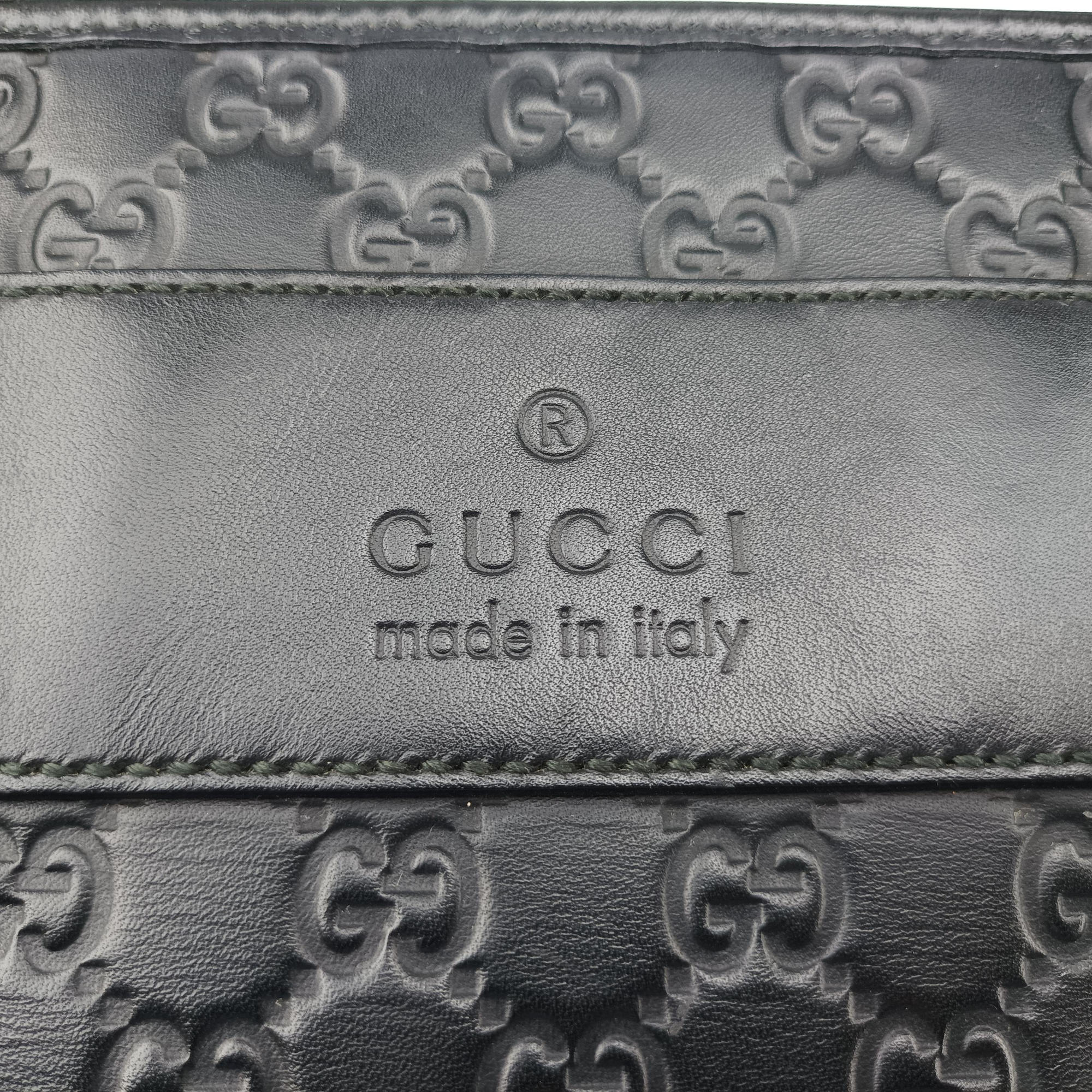 Pre-owned Gucci Guccissima Black Leather 246410 handbag | stylenewstar