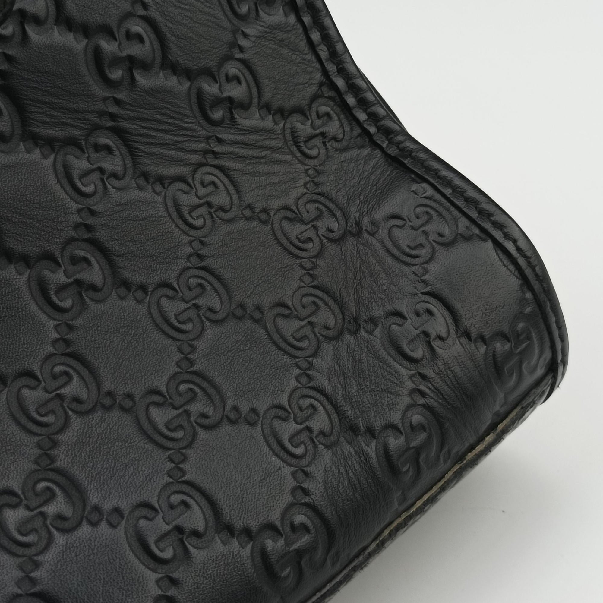 Pre-owned Gucci Guccissima Black Leather 246410 handbag | stylenewstar