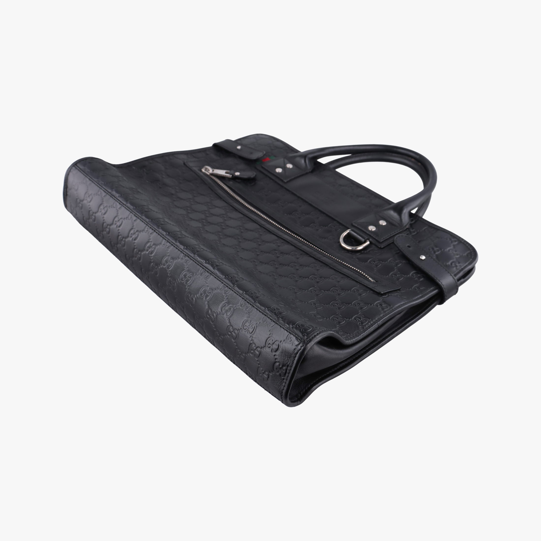 Pre-owned Gucci Guccissima Black Leather 246410 handbag | stylenewstar