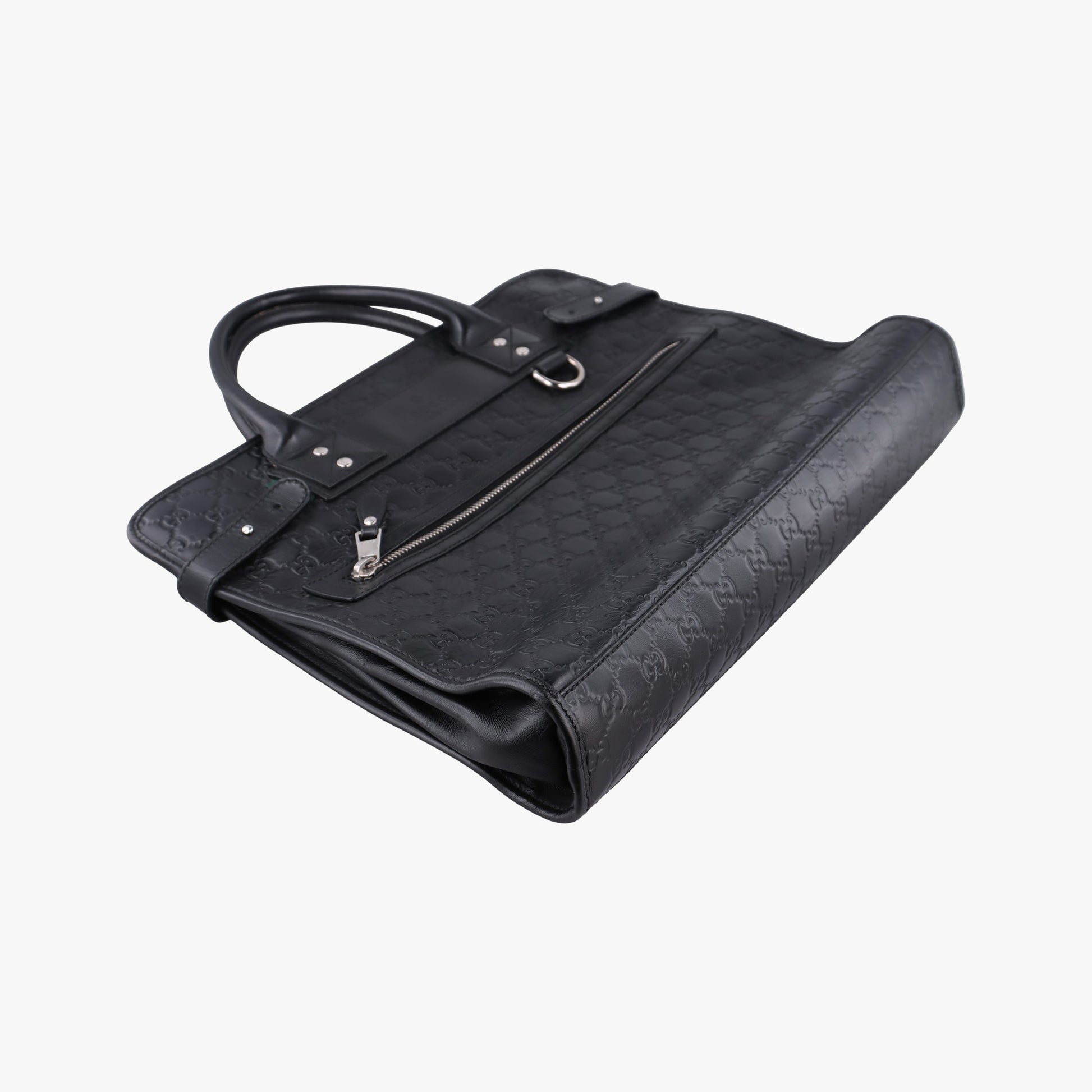 Pre-owned Gucci Guccissima Black Leather 246410 handbag | stylenewstar