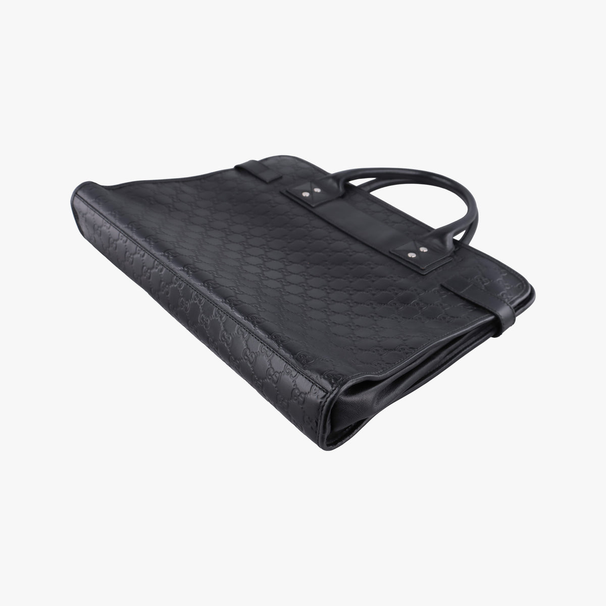 Pre-owned Gucci Guccissima Black Leather 246410 handbag | stylenewstar