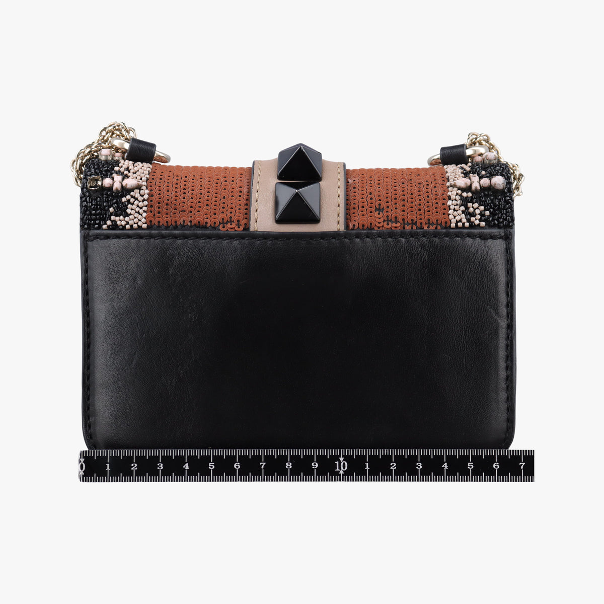 Vintage Valentino Glam Lock Multicolor Bead & Sequins Embroidery × Calf Leather  shoulderbag | stylenewstar