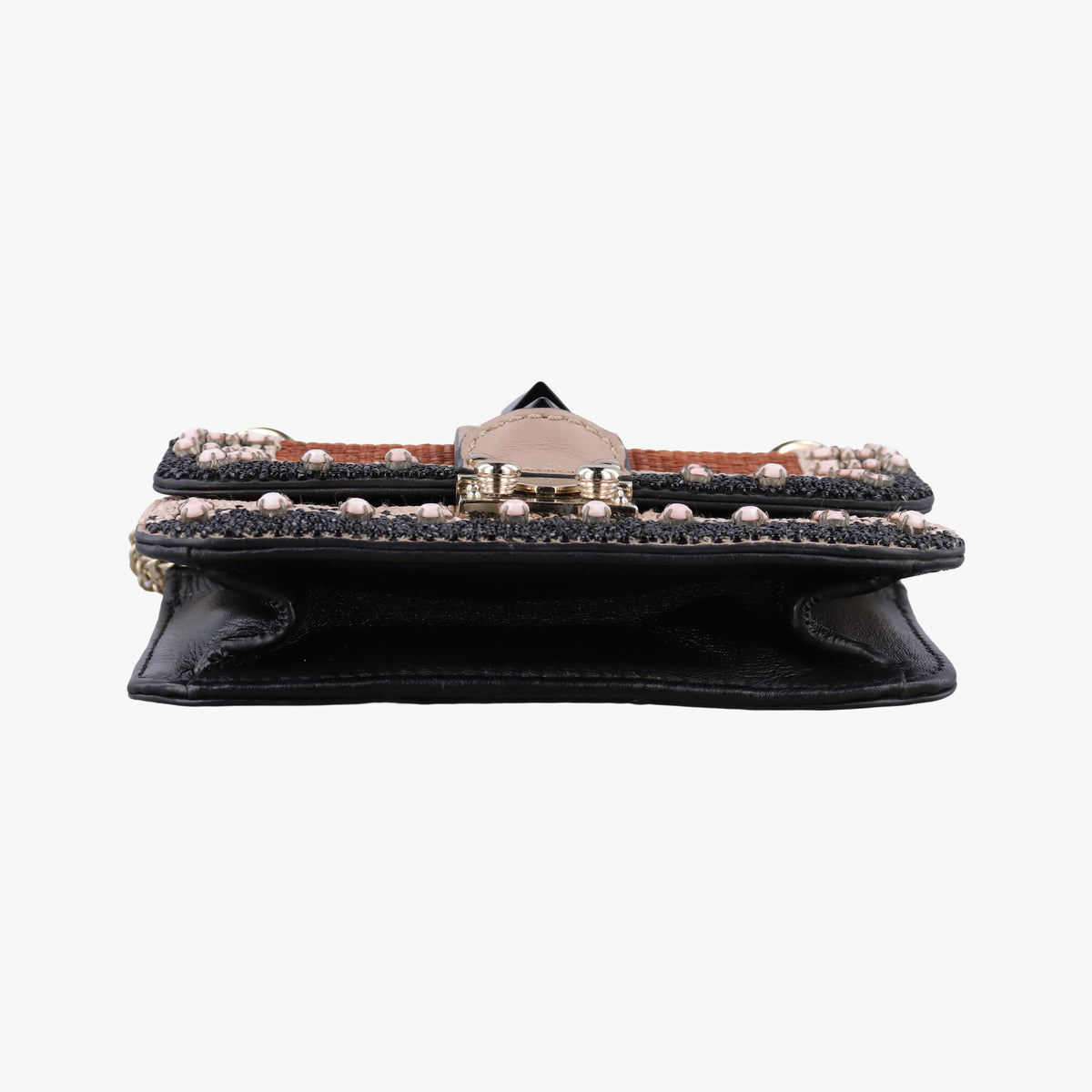 Vintage Valentino Glam Lock Multicolor Bead & Sequins Embroidery × Calf Leather  shoulderbag | stylenewstar