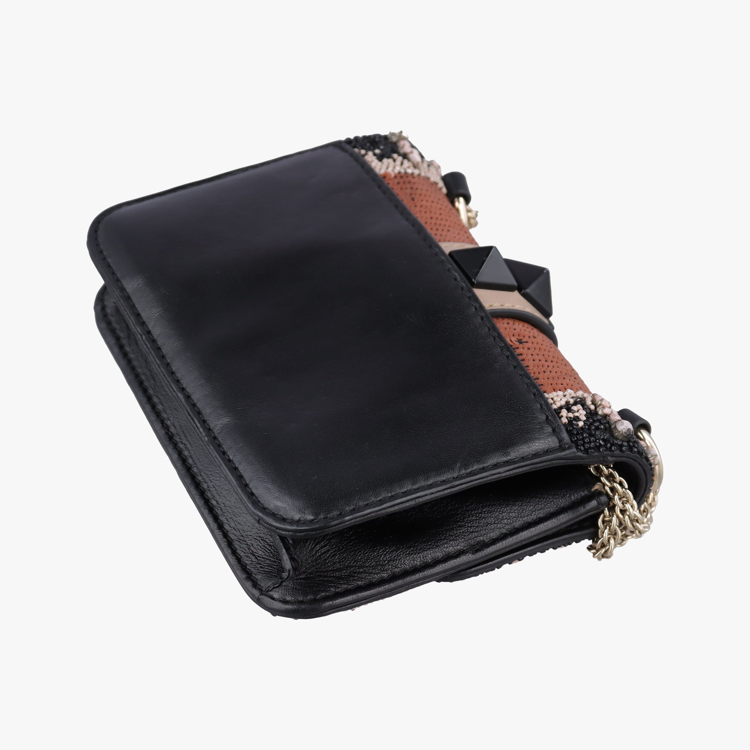 Vintage Valentino Glam Lock Multicolor Bead & Sequins Embroidery × Calf Leather  shoulderbag | stylenewstar