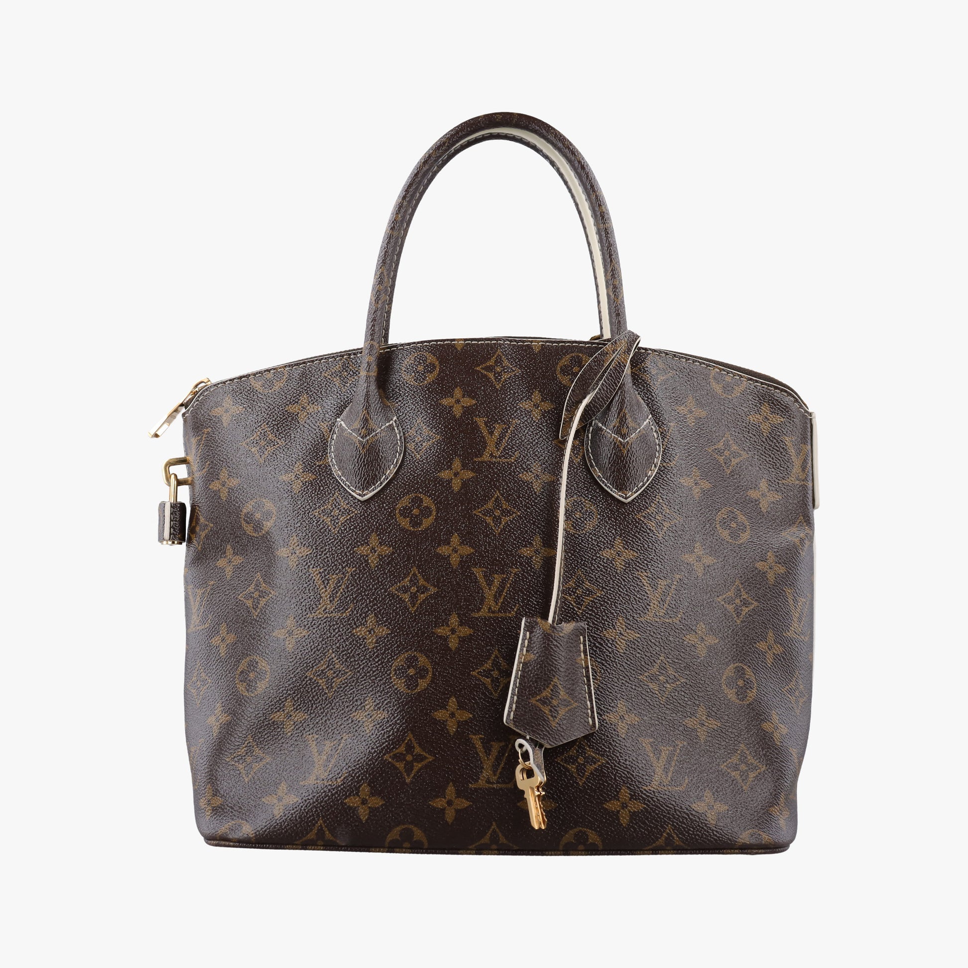 Pre-owned Louis Vuitton Lockit Monogram/Brown Shiny Monogram M40597 handbag | stylenewstar