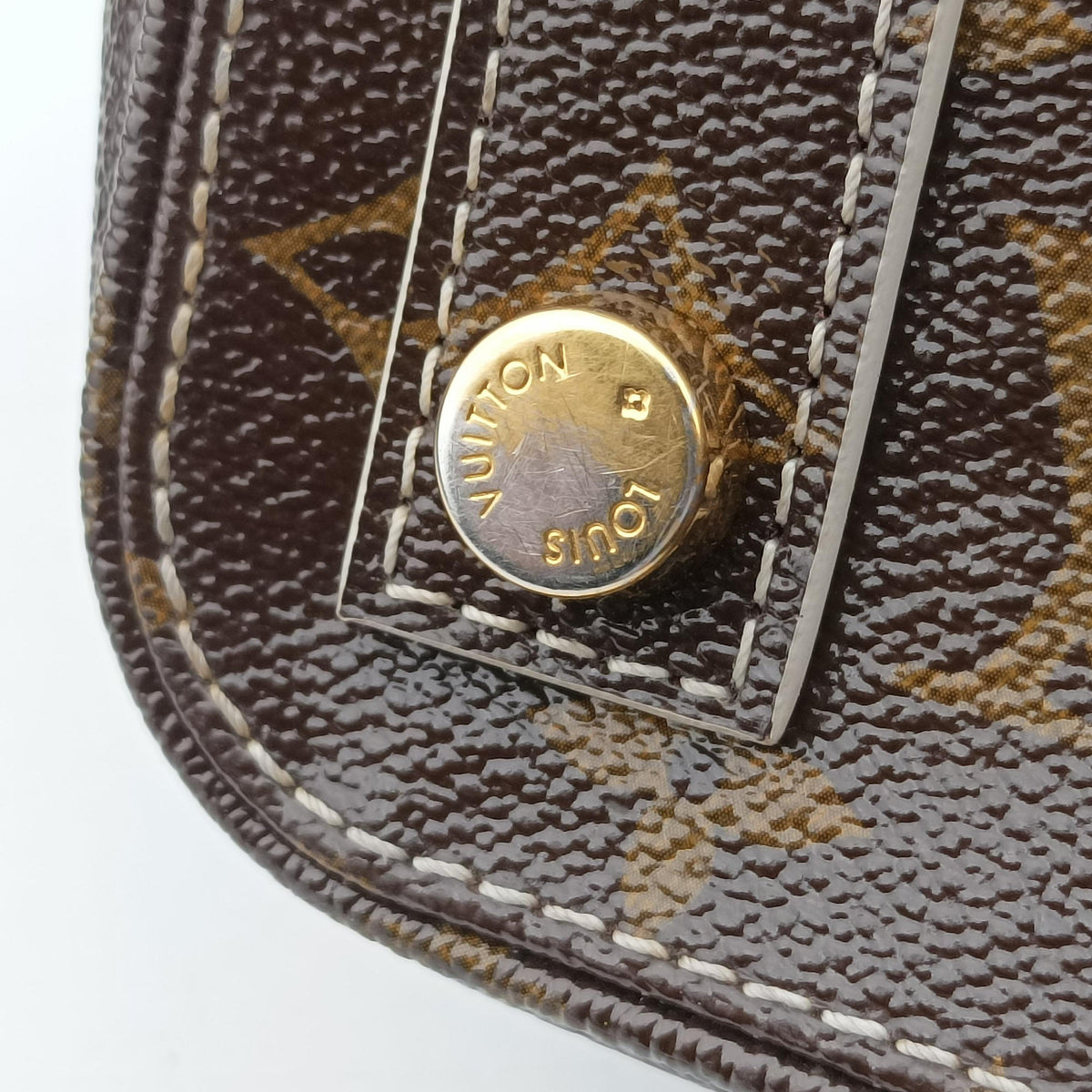 Pre-owned Louis Vuitton Lockit Monogram/Brown Shiny Monogram M40597 handbag | stylenewstar