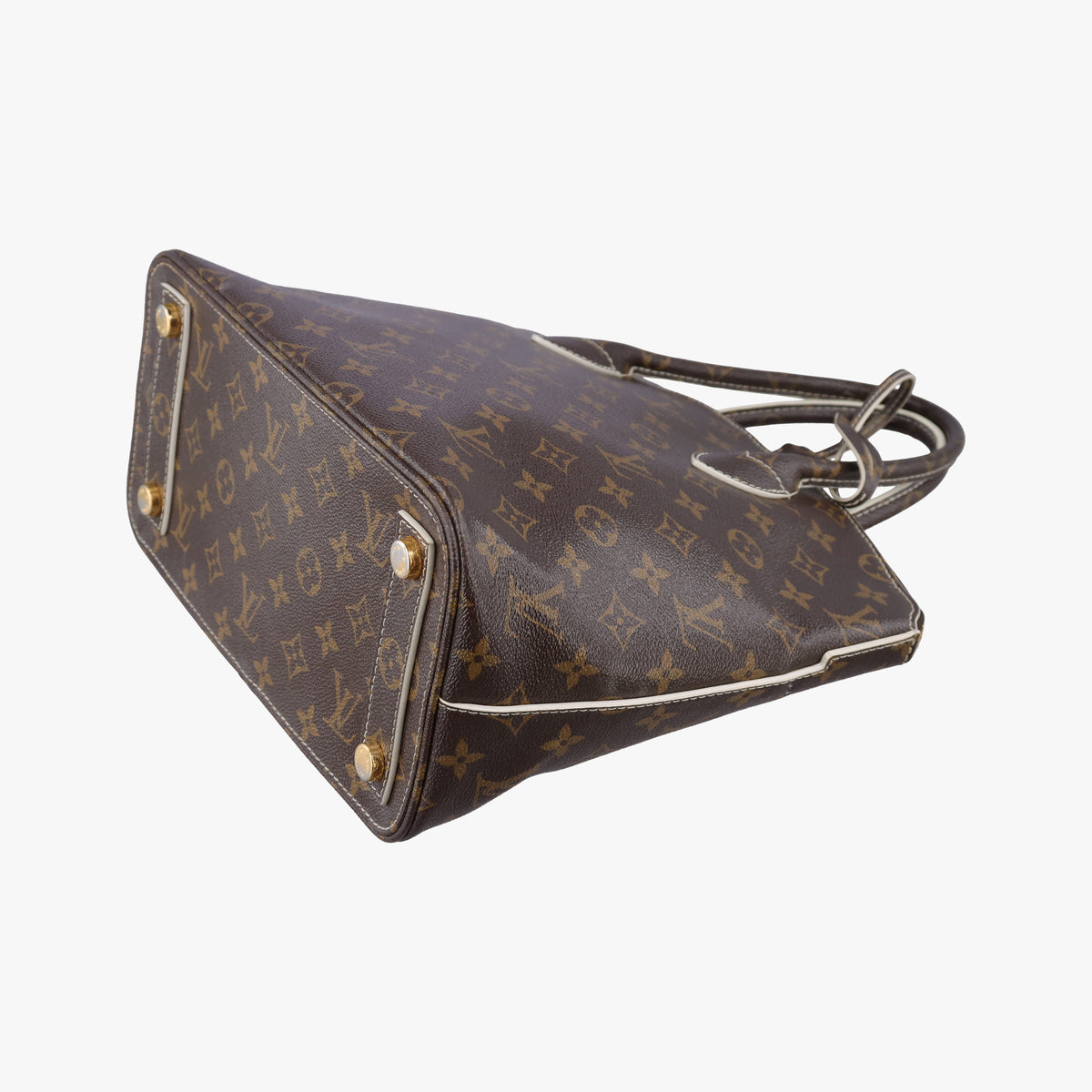 Pre-owned Louis Vuitton Lockit Monogram/Brown Shiny Monogram M40597 handbag | stylenewstar