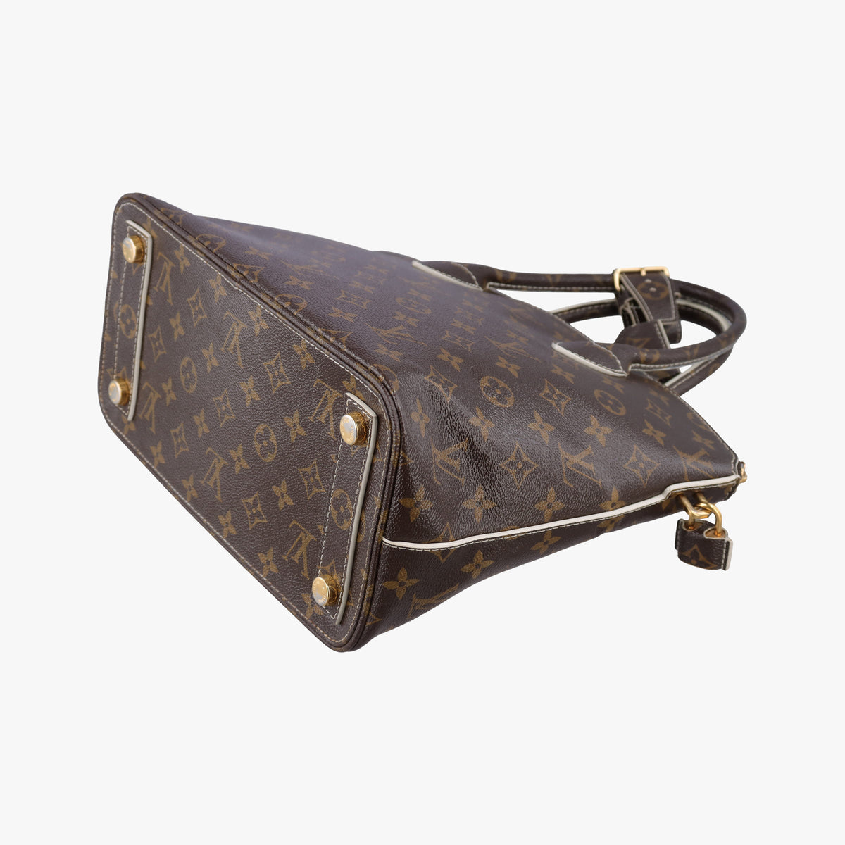 Pre-owned Louis Vuitton Lockit Monogram/Brown Shiny Monogram M40597 handbag | stylenewstar