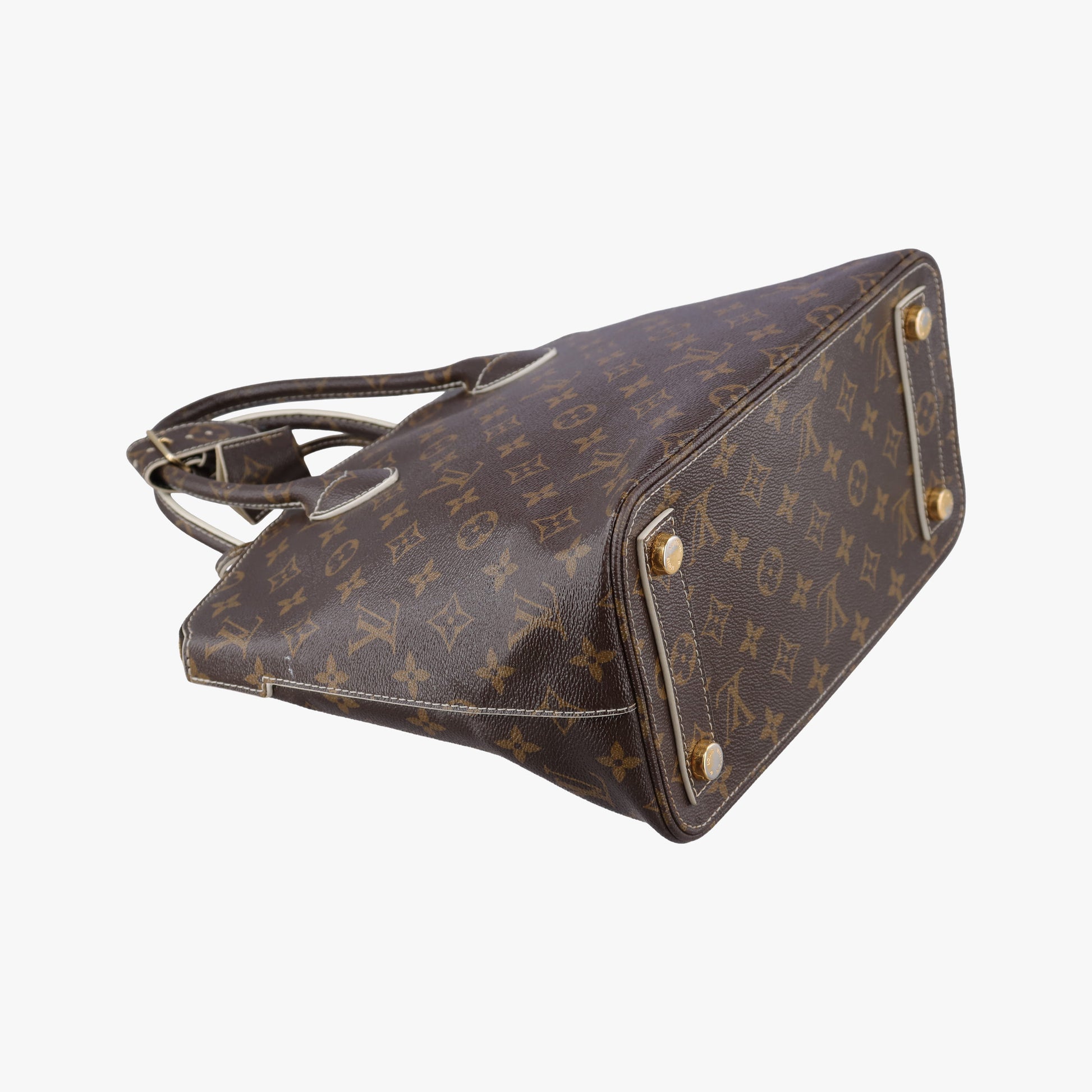 Pre-owned Louis Vuitton Lockit Monogram/Brown Shiny Monogram M40597 handbag | stylenewstar