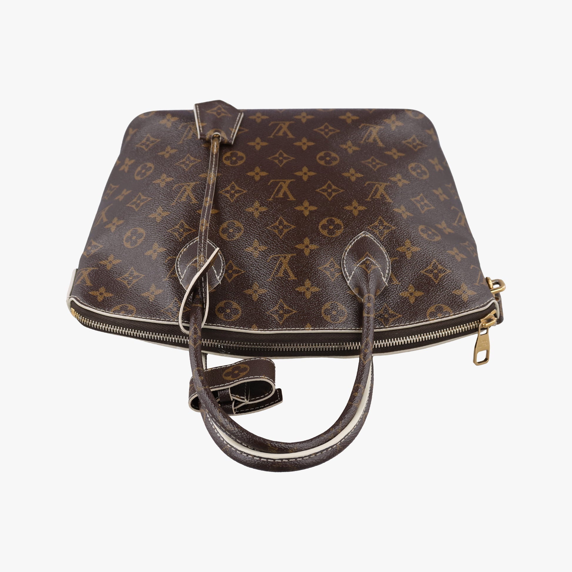 Pre-owned Louis Vuitton Lockit Monogram/Brown Shiny Monogram M40597 handbag | stylenewstar