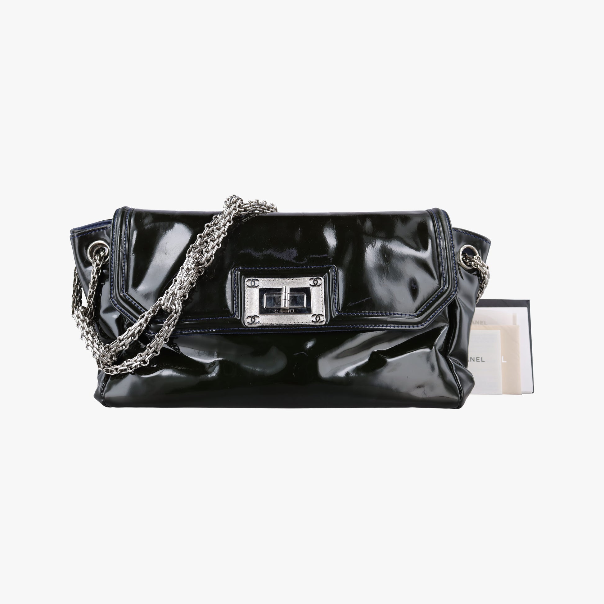 Chain Flap Green Patent Leather A46823 12682754チェーンフラップ グリーン パテント A46823 12682754