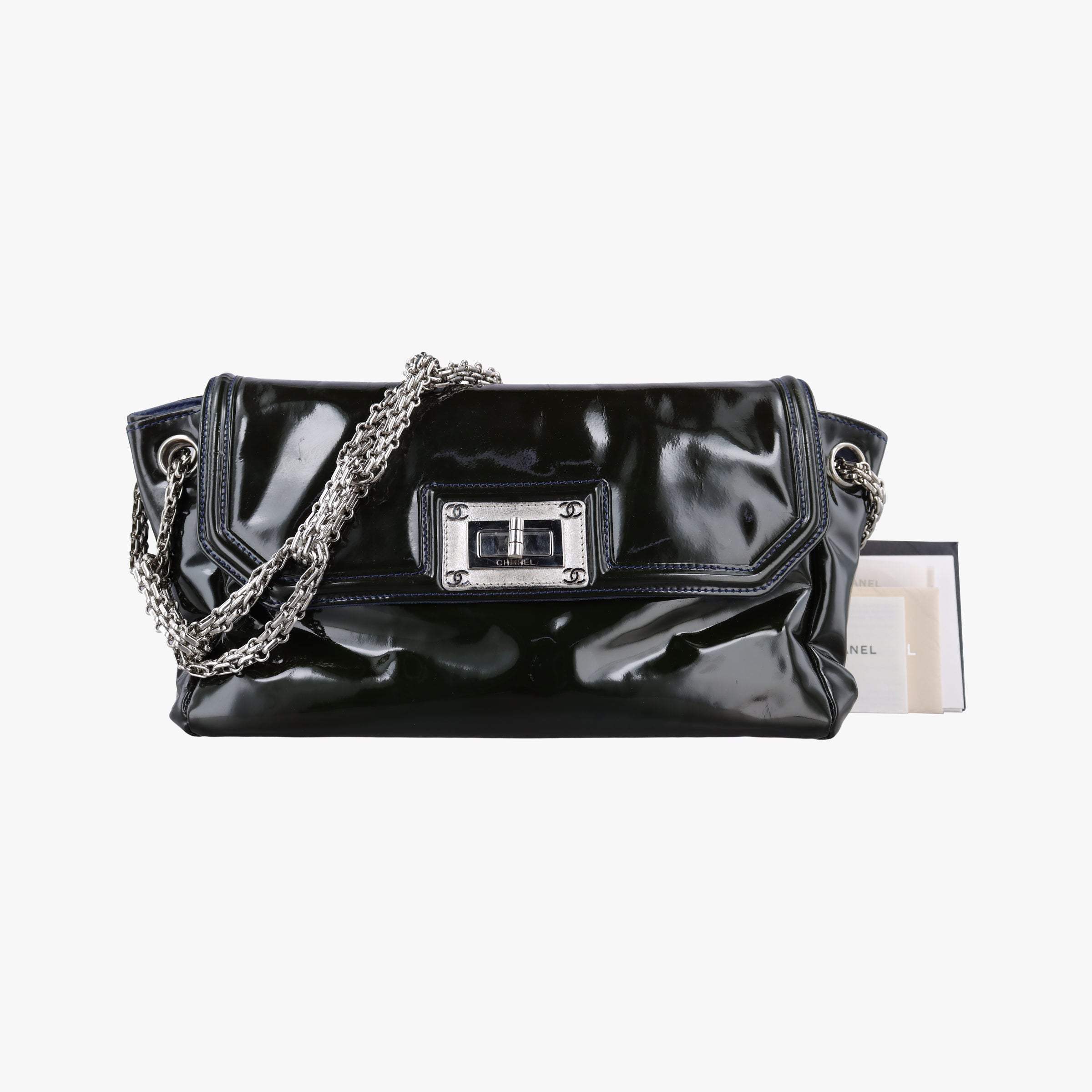 Chain Flap Green Patent Leather A46823 12682754チェーンフラップ グリーン パテント A46823 12682754
