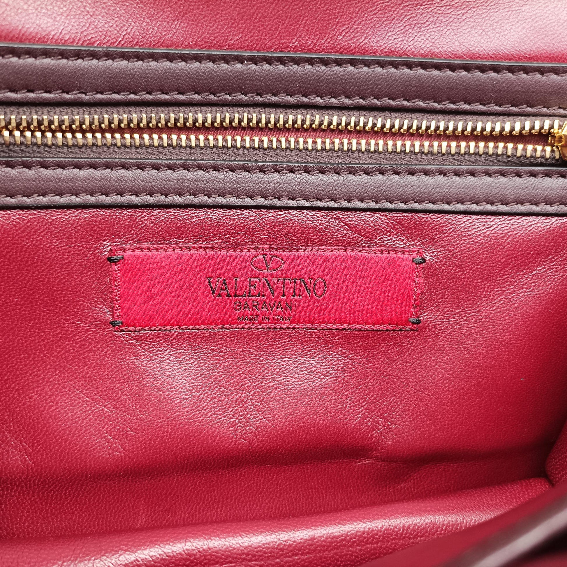 Rockstud　Glam Lock Burgundy x Multicolour fabric x Leather BL-J566RPE0ロックスタッズグラムロック ワインレッド x マルチカラー ファブリック×レザー BL-J566RPE0