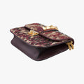 Rockstud　Glam Lock Burgundy x Multicolour fabric x Leather BL-J566RPE0ロックスタッズグラムロック ワインレッド x マルチカラー ファブリック×レザー BL-J566RPE0