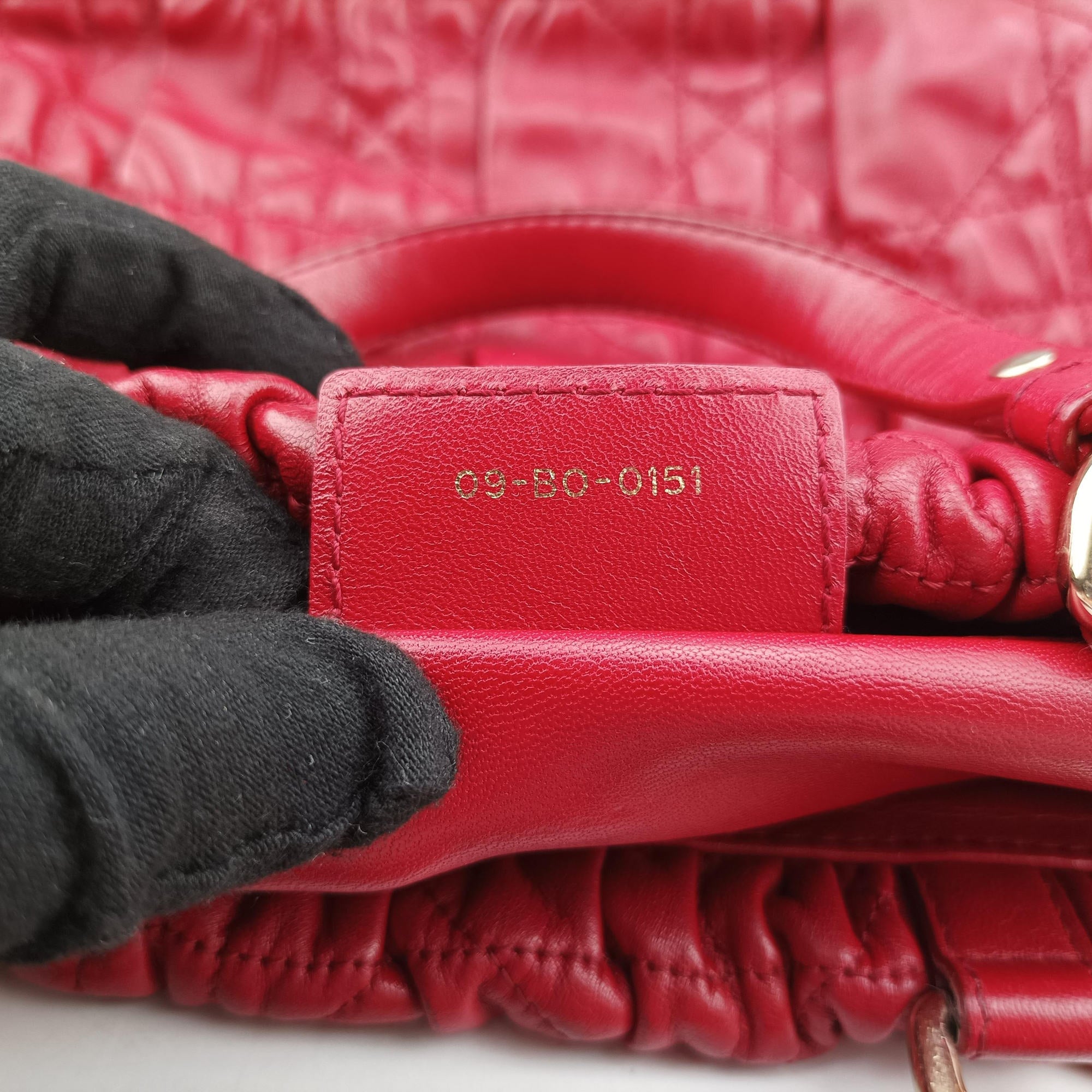 Delices Gaufre Cannage Tote Red lambskin 09-BO-0151デリス ゴーフル カナージュ トート レッド ラムスキン 09-BO-0151