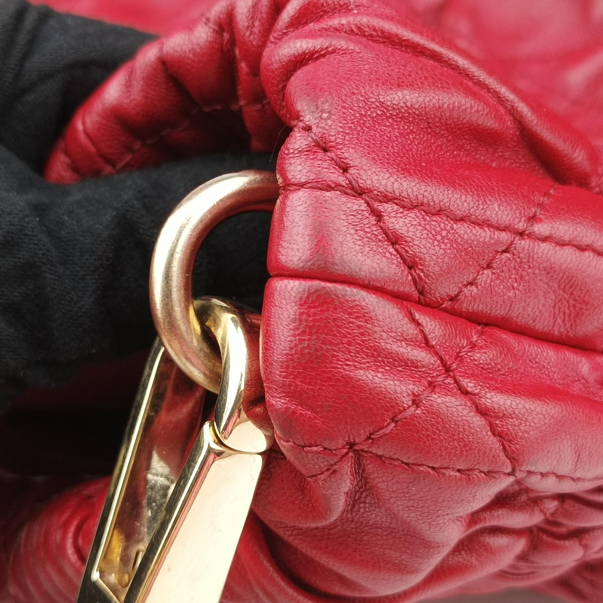 Delices Gaufre Cannage Tote Red lambskin 09-BO-0151デリス ゴーフル カナージュ トート レッド ラムスキン 09-BO-0151