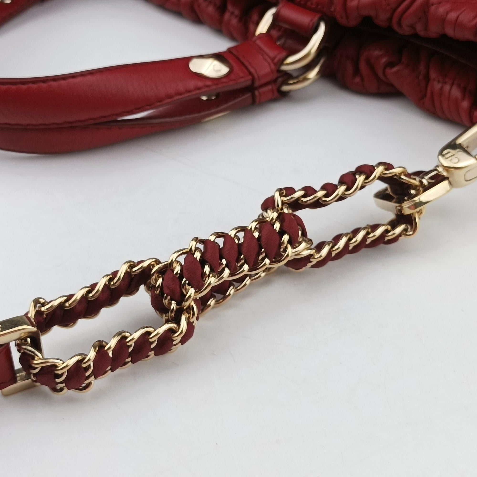 Delices Gaufre Cannage Tote Red lambskin 09-BO-0151デリス ゴーフル カナージュ トート レッド ラムスキン 09-BO-0151