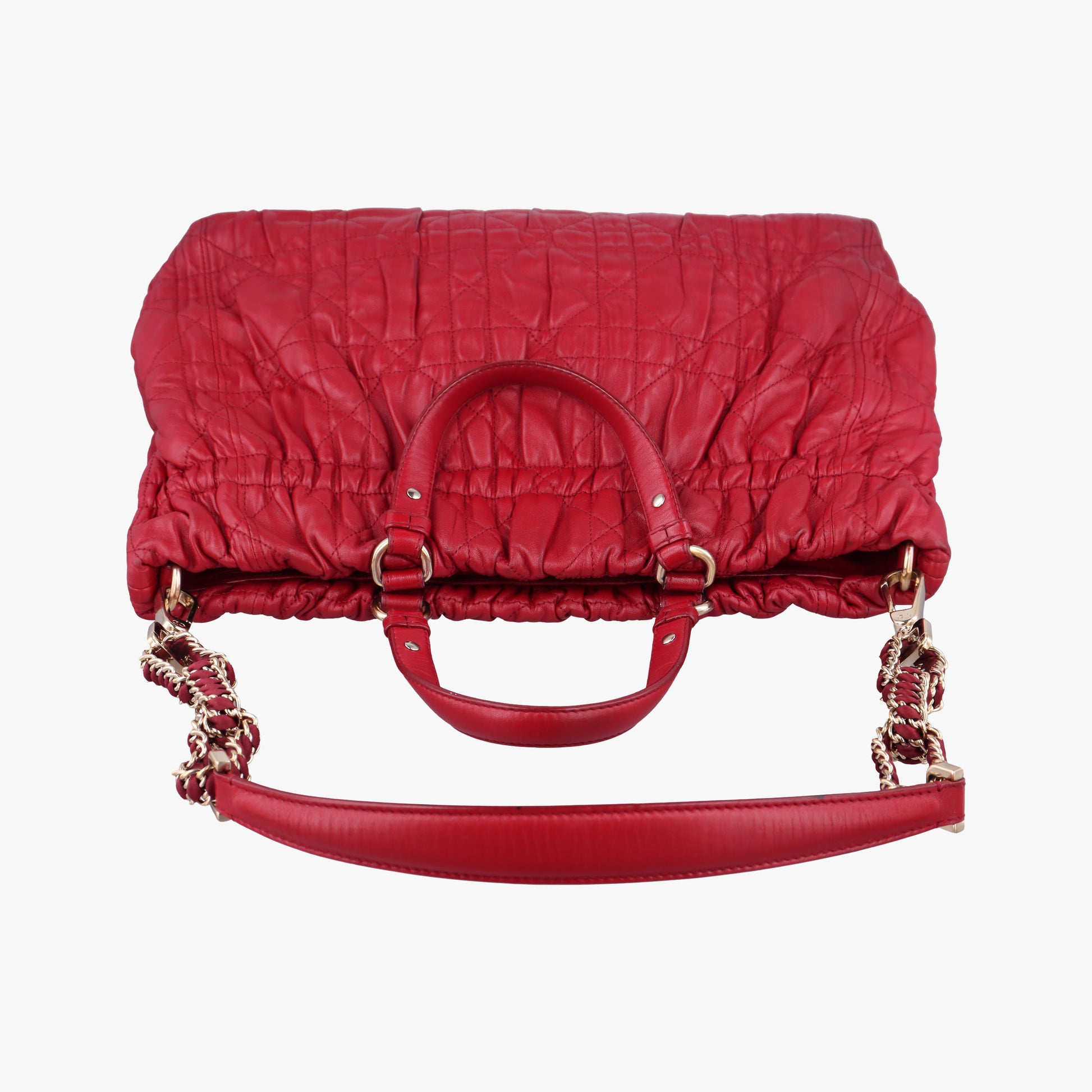 Delices Gaufre Cannage Tote Red lambskin 09-BO-0151デリス ゴーフル カナージュ トート レッド ラムスキン 09-BO-0151
