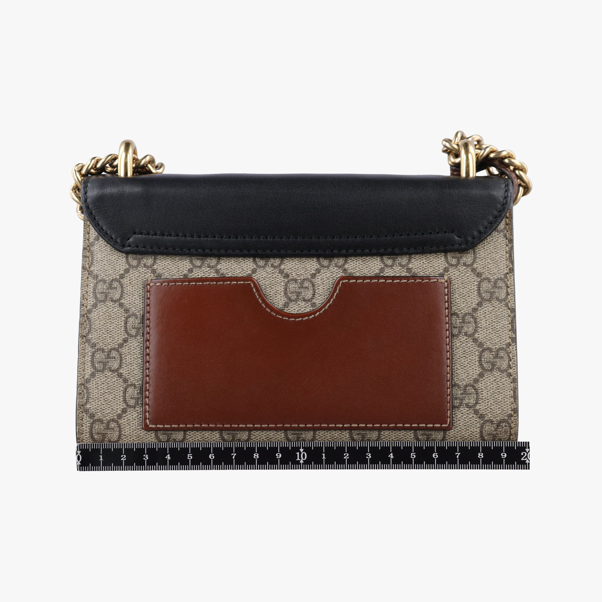 Pre-owned Gucci Padlock beige×black PVC coated canvas×Leather 409487 shoulderbag | stylenewstar
