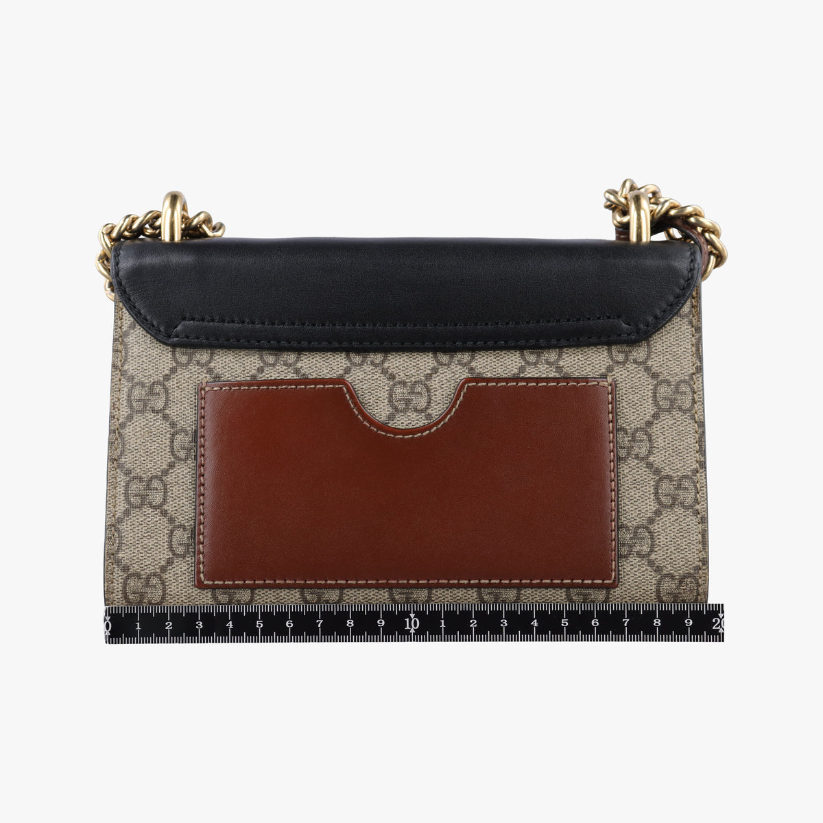Pre-owned Gucci Padlock beige×black PVC coated canvas×Leather 409487 shoulderbag | stylenewstar