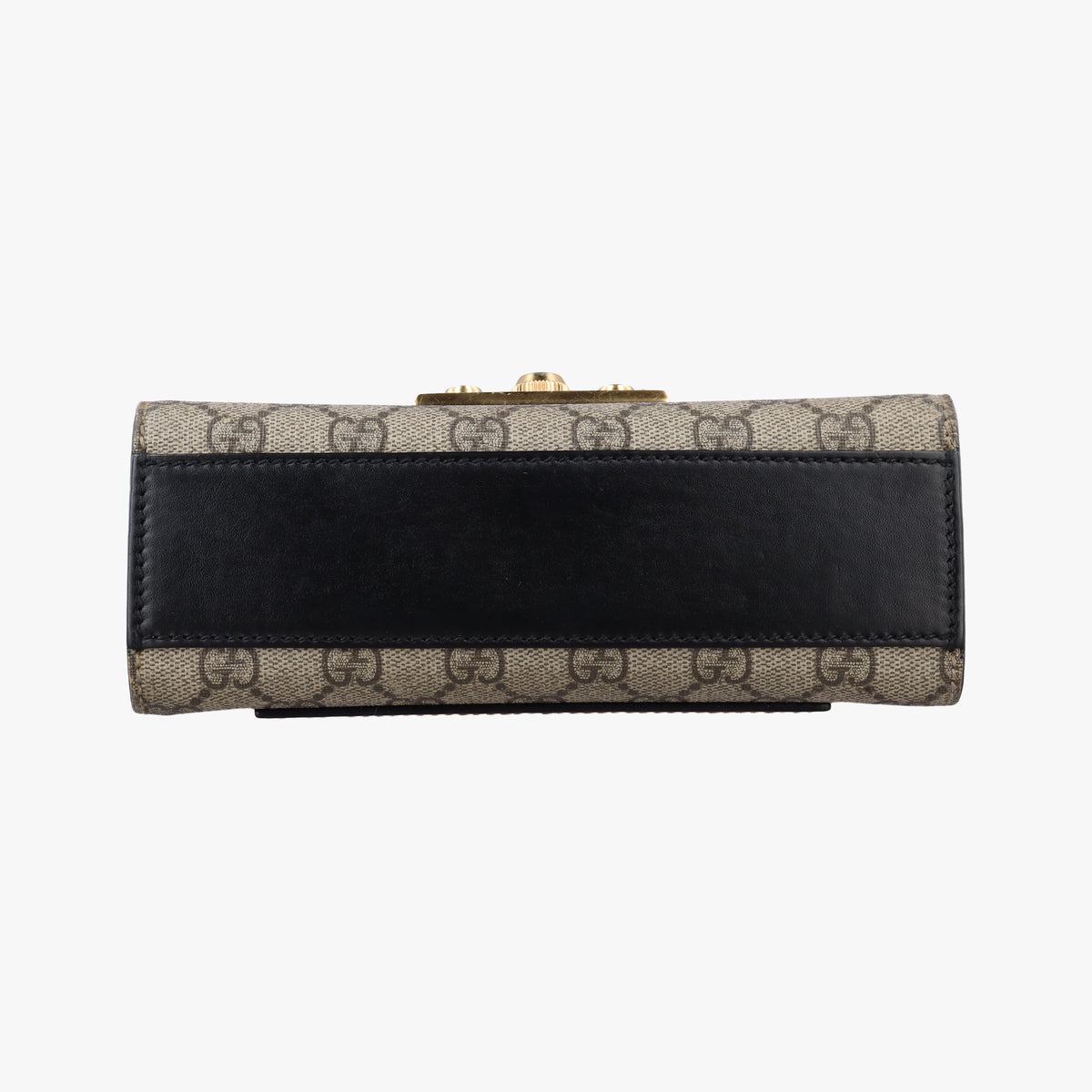 Pre-owned Gucci Padlock beige×black PVC coated canvas×Leather 409487 shoulderbag | stylenewstar