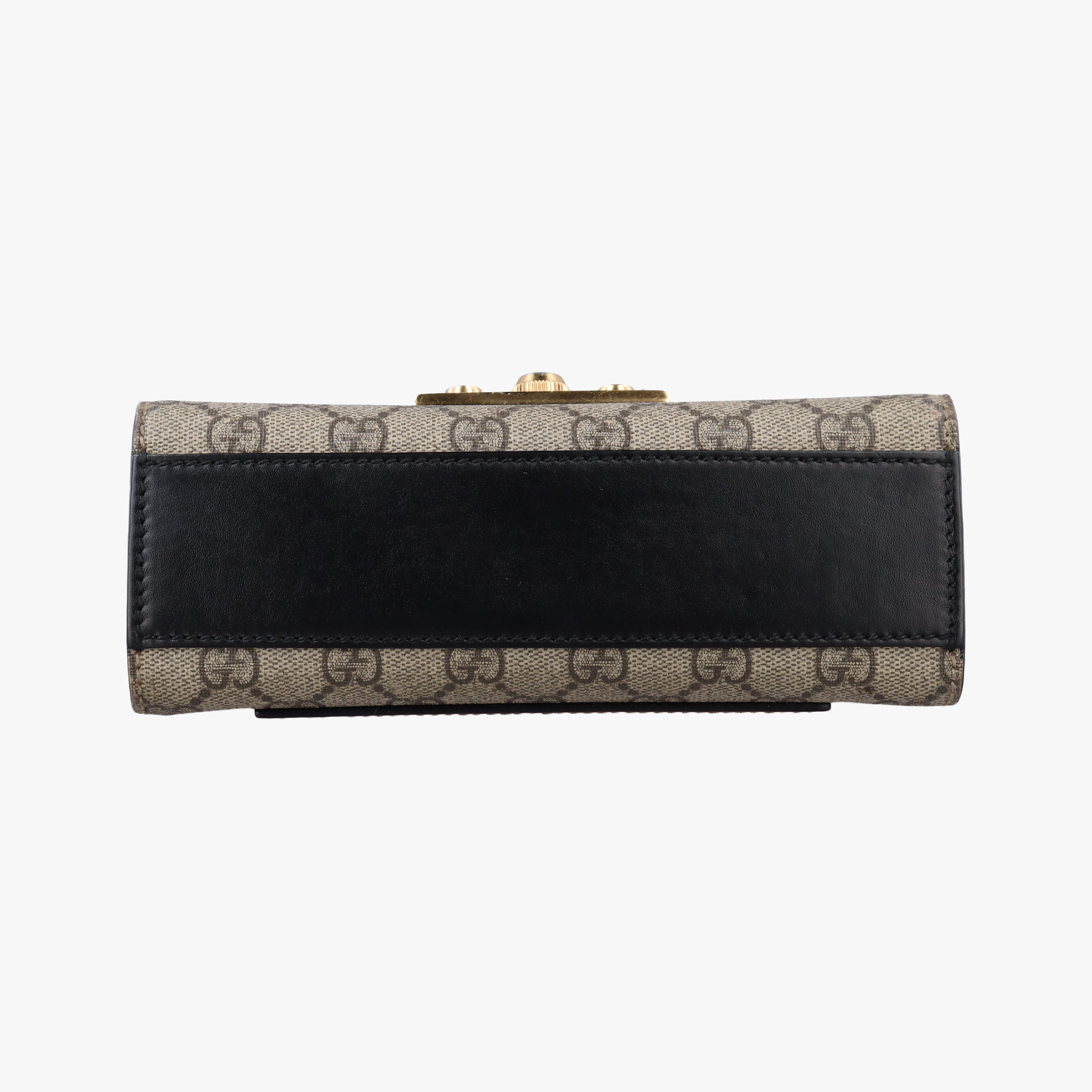 Pre-owned Gucci Padlock beige×black PVC coated canvas×Leather 409487 shoulderbag | stylenewstar