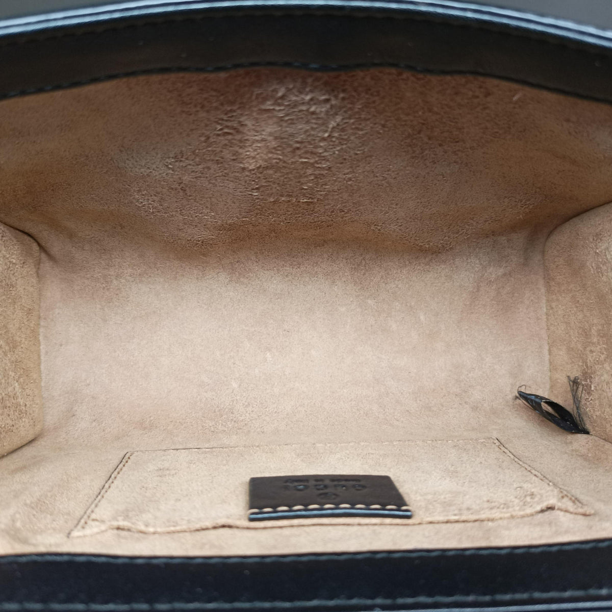 Pre-owned Gucci Padlock beige×black PVC coated canvas×Leather 409487 shoulderbag | stylenewstar