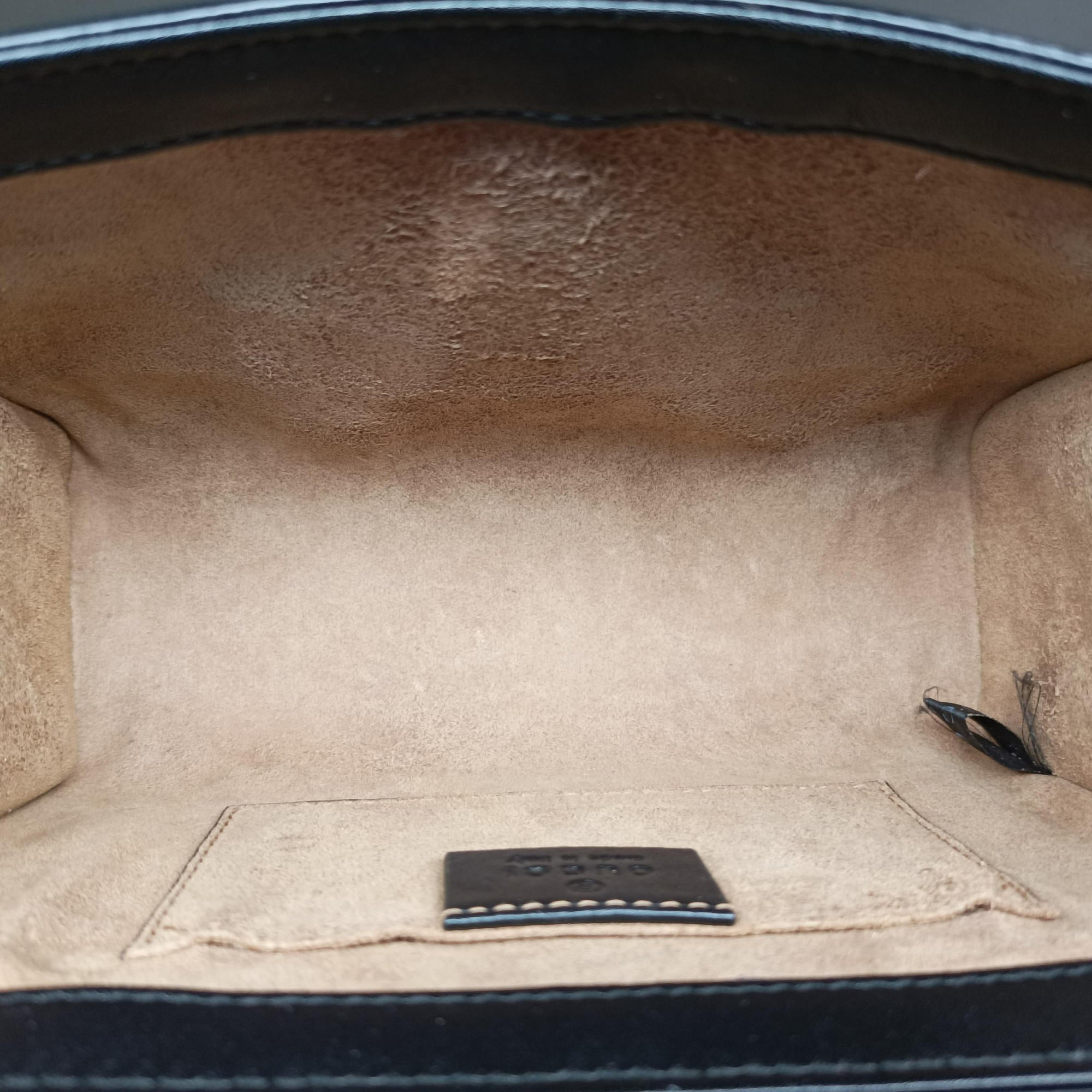 Pre-owned Gucci Padlock beige×black PVC coated canvas×Leather 409487 shoulderbag | stylenewstar
