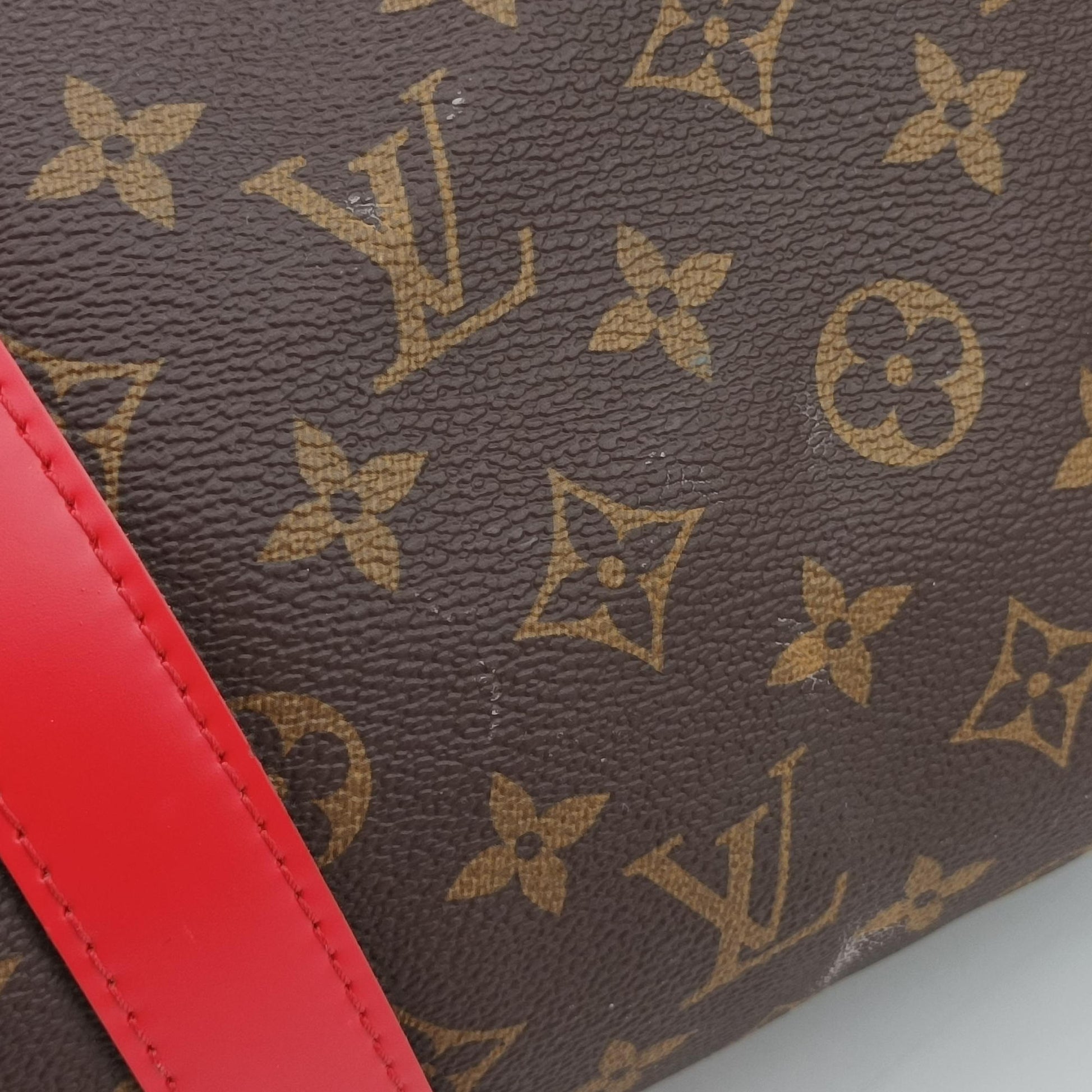 Keepall Bandouliere 50 Brown×red Monogram canvas M44740 キーポル バンドリエール50 モノグラム/ブラウン×レッド モノグラム キャンバス M44740 