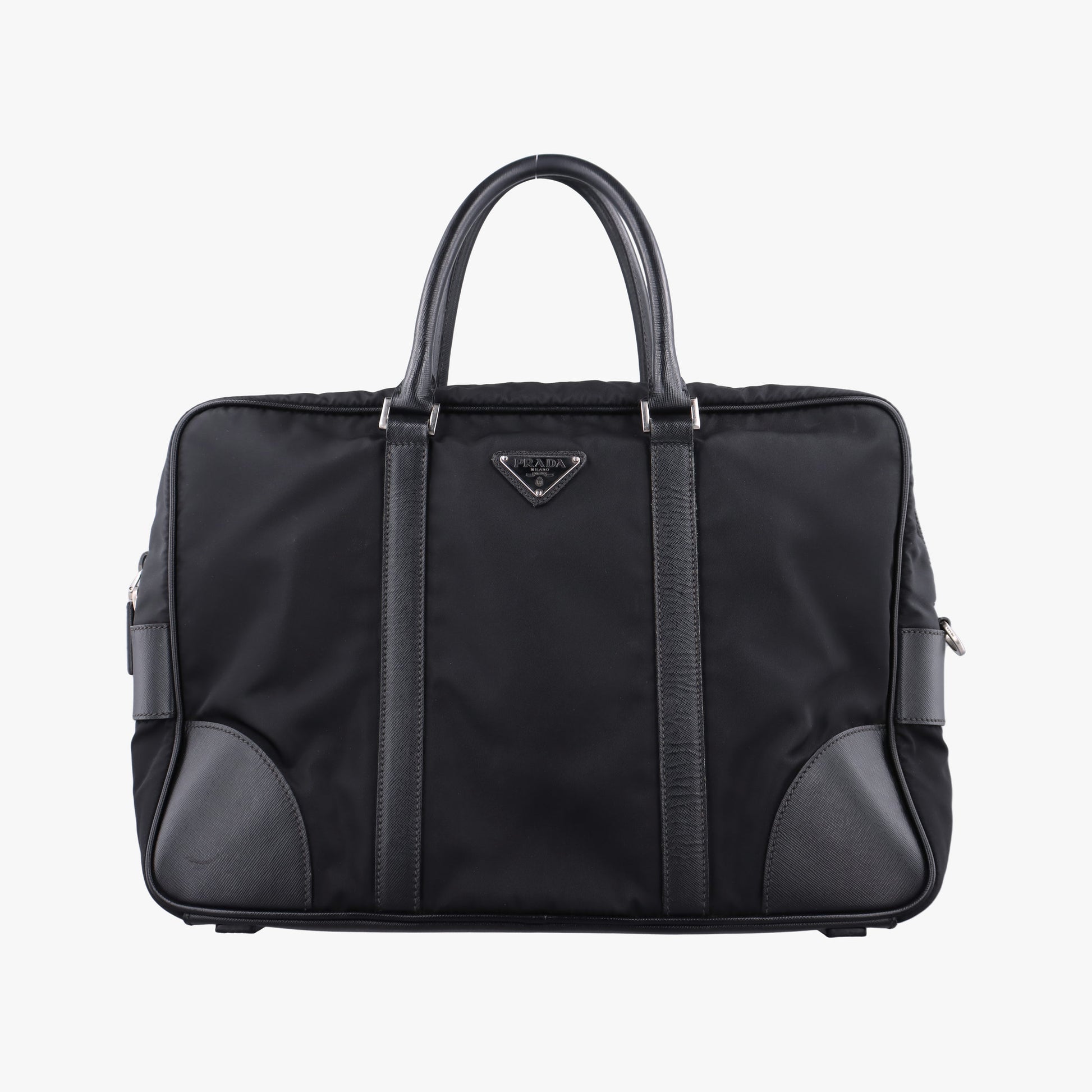 Nylon Briefcase Nero Black Nylon×SAFFIANO Leather VA0983 57ナイロン ブリーフケース ネロ ブラック ナイロン×サフィアーノレザー VA0983 57