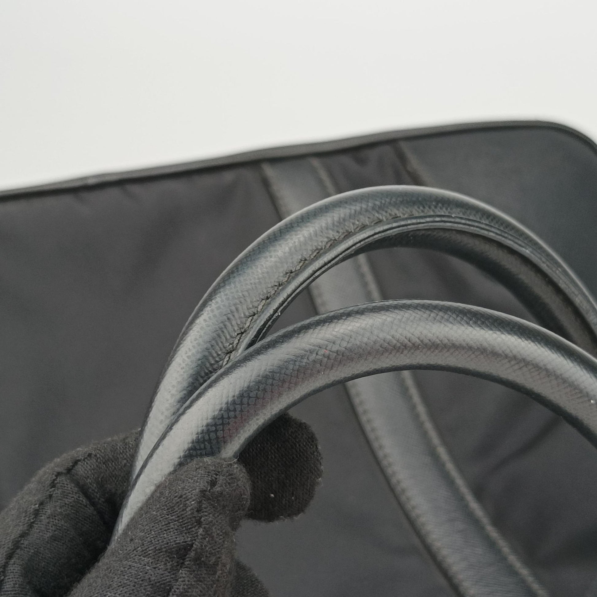 Nylon Briefcase Nero Black Nylon×SAFFIANO Leather VA0983 57ナイロン ブリーフケース ネロ ブラック ナイロン×サフィアーノレザー VA0983 57