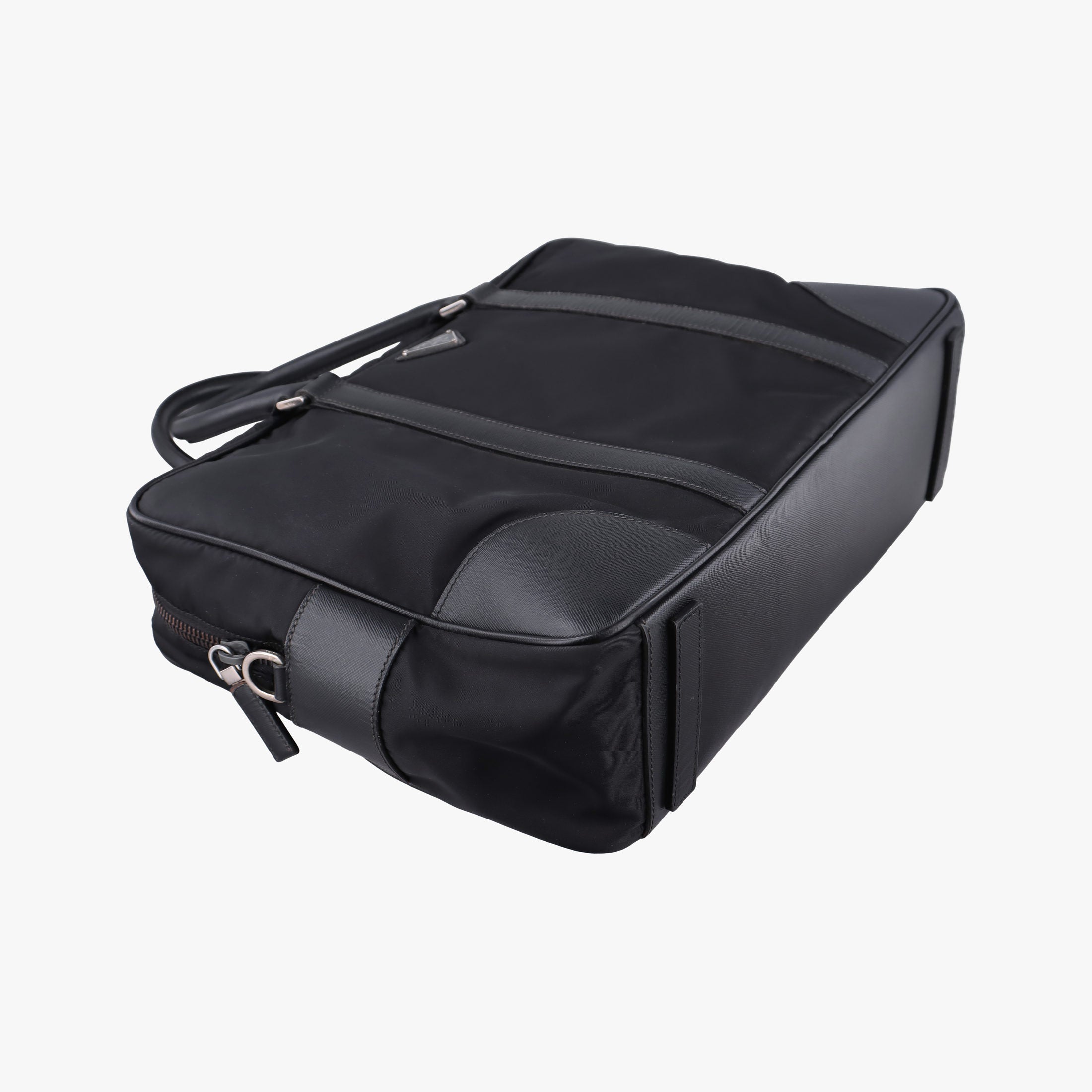 Nylon Briefcase Nero Black Nylon×SAFFIANO Leather VA0983 57ナイロン ブリーフケース ネロ ブラック ナイロン×サフィアーノレザー VA0983 57