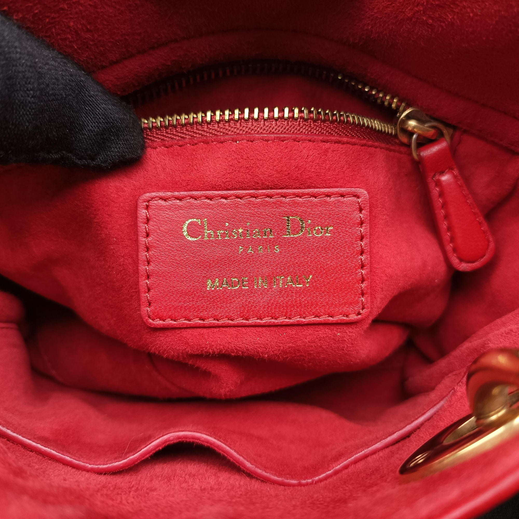 Lady Dior Red lambskin 28-MA-0117レディディオール レッド ラムスキン 28-MA-0117