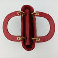 Lady Dior Red lambskin 28-MA-0117レディディオール レッド ラムスキン 28-MA-0117