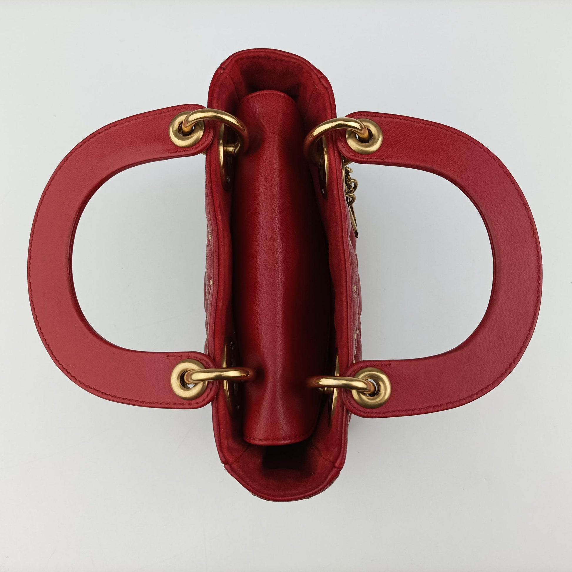 Lady Dior Red lambskin 28-MA-0117レディディオール レッド ラムスキン 28-MA-0117