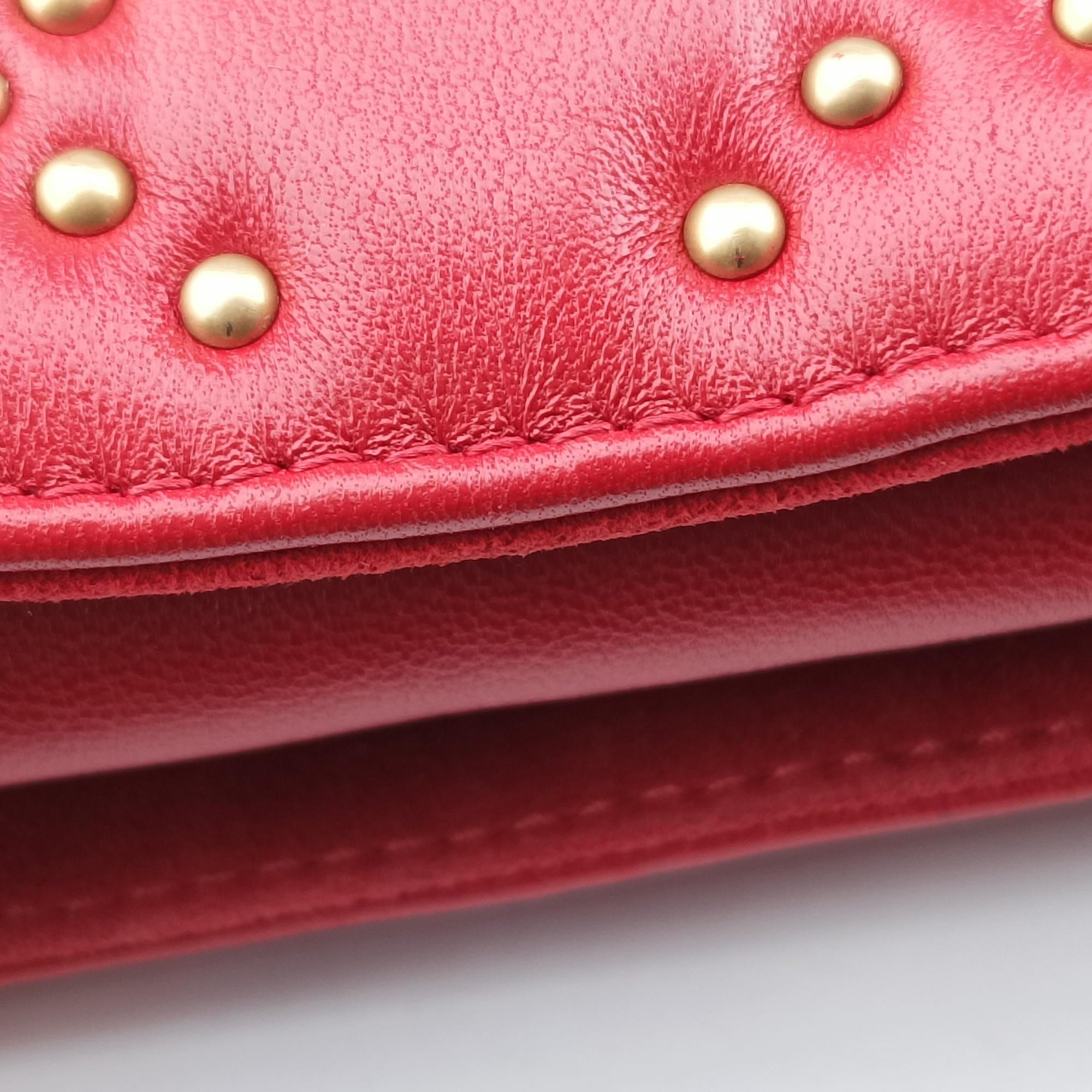 Lady Dior Red lambskin 28-MA-0117レディディオール レッド ラムスキン 28-MA-0117